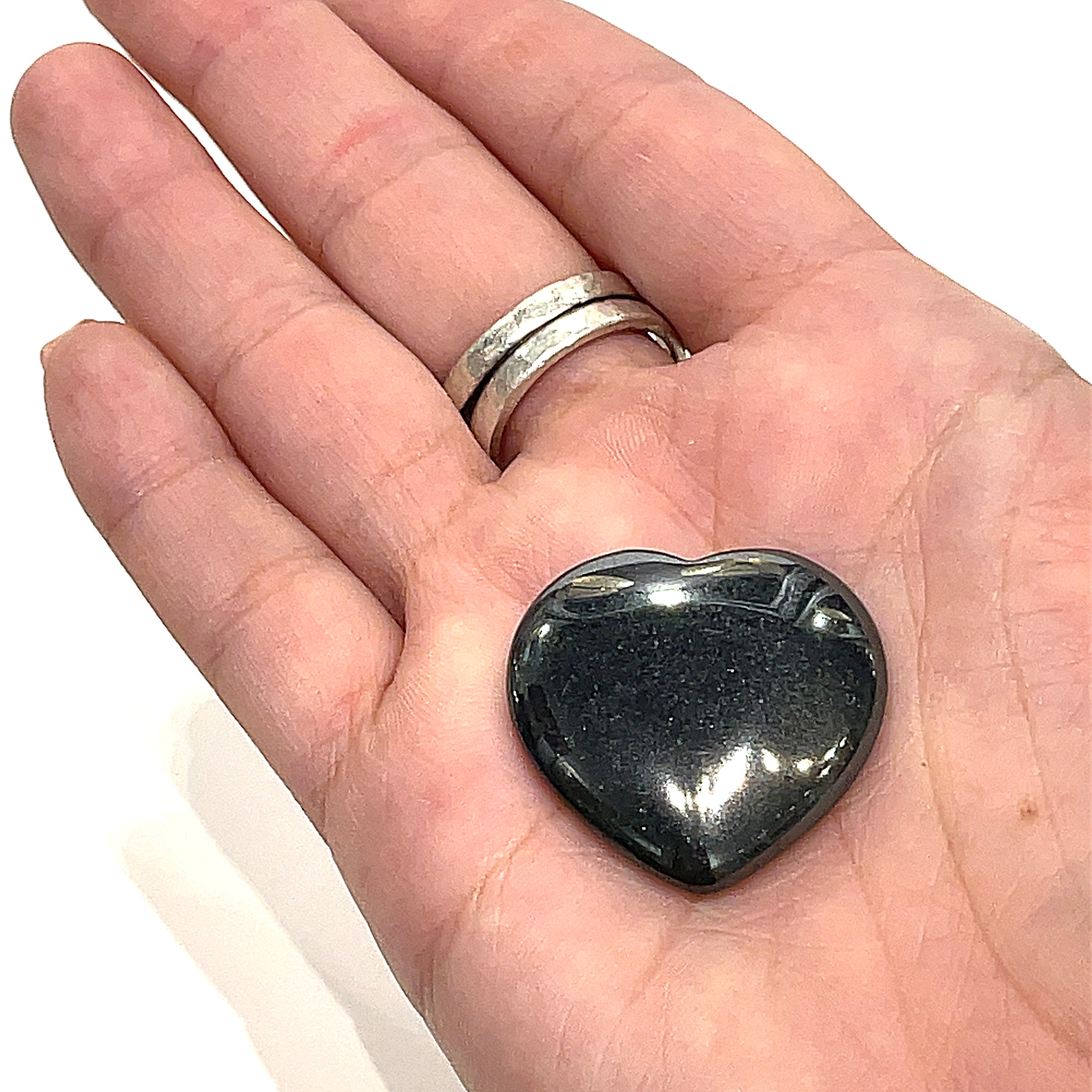 Hematite heart gemstone