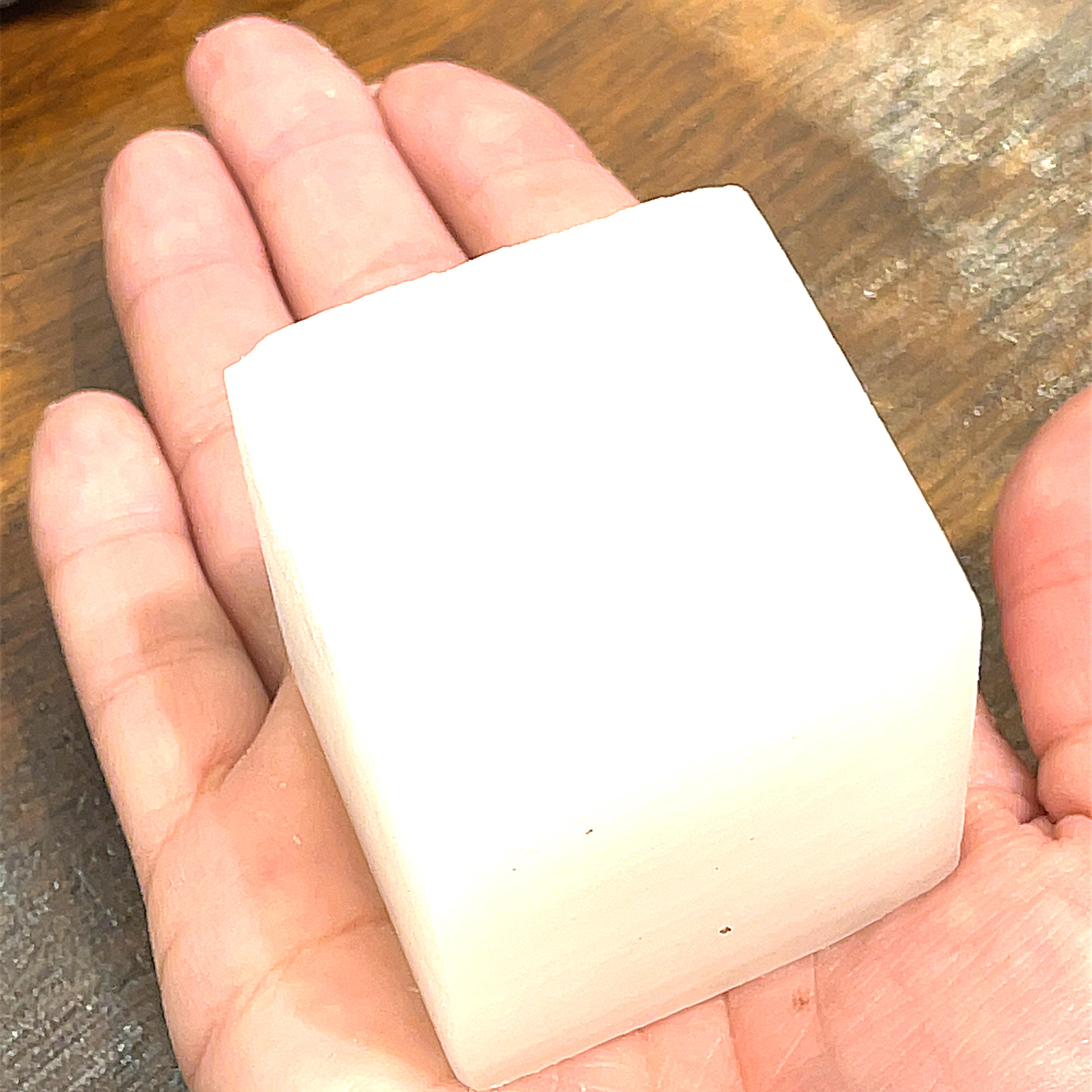 Selenite Gemstone pyramid / cube