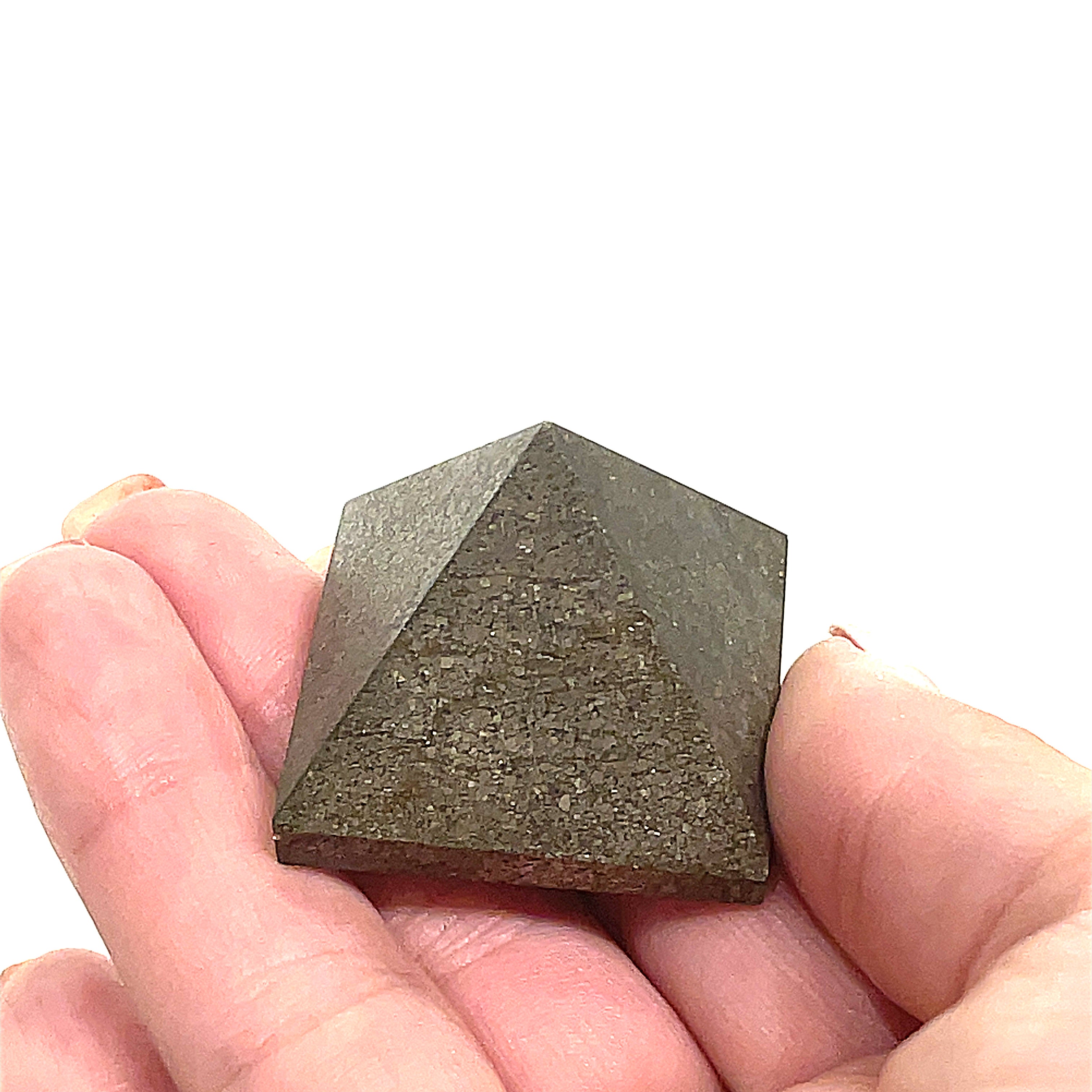 Pyrite Gemstone Pyramid Carving / Shape