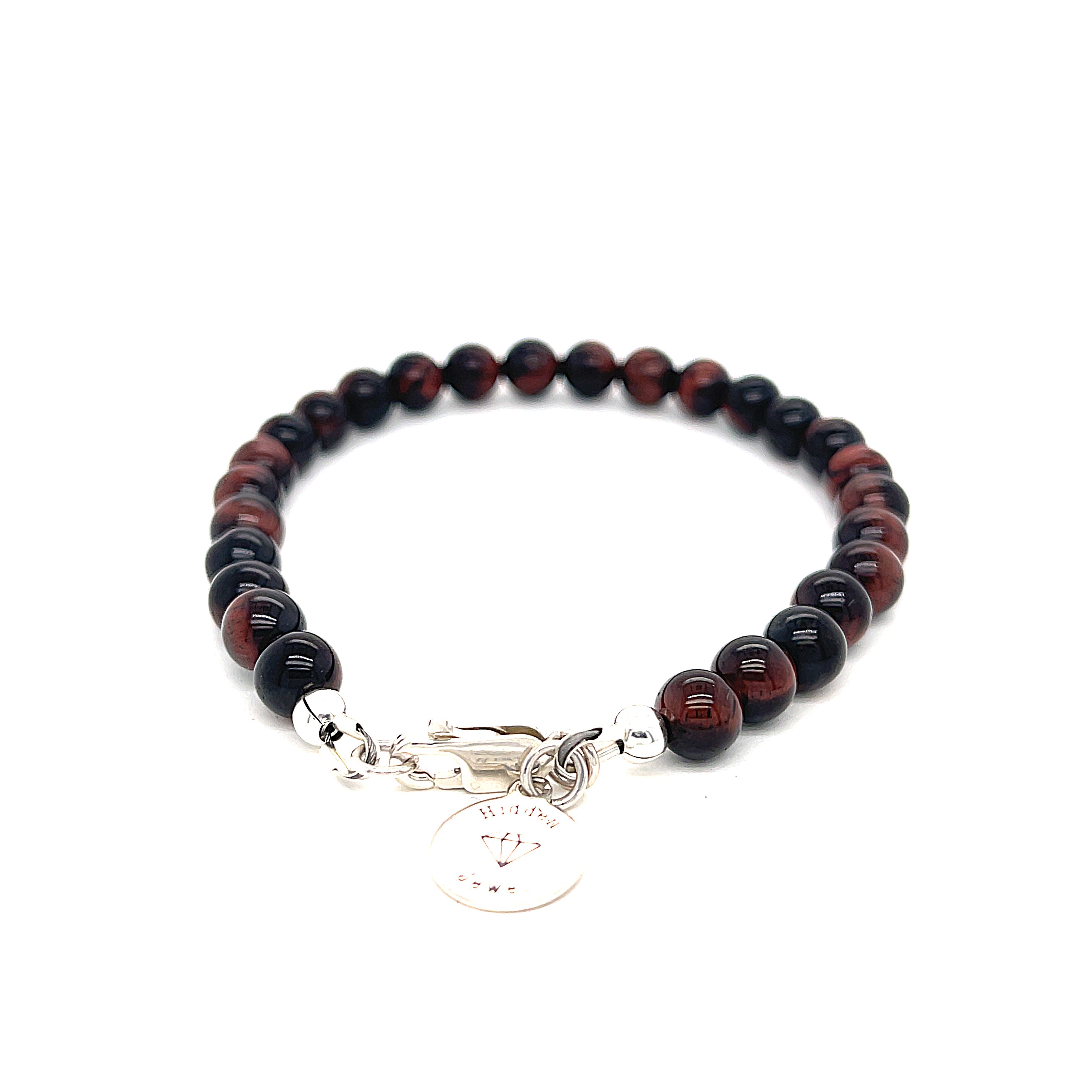 Red Tiger Eye Gemstone Beaded Bracelet