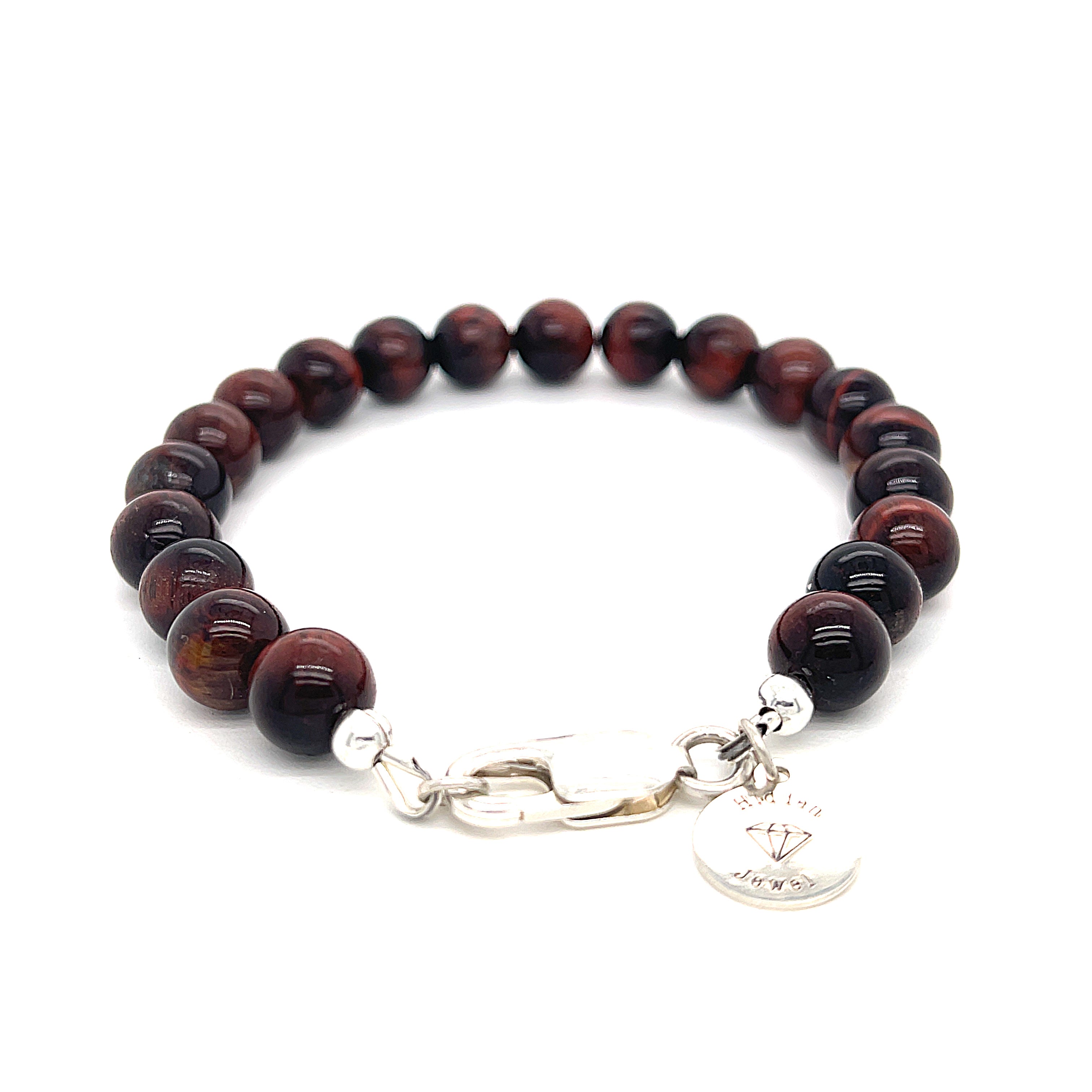 Red Tiger Eye Gemstone Beaded Bracelet