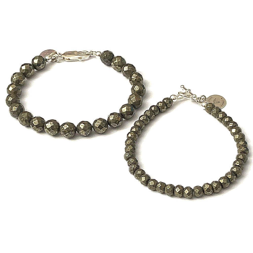 Pyrite gemstone bracelet, beaded  gemstone bracelet, jewelry