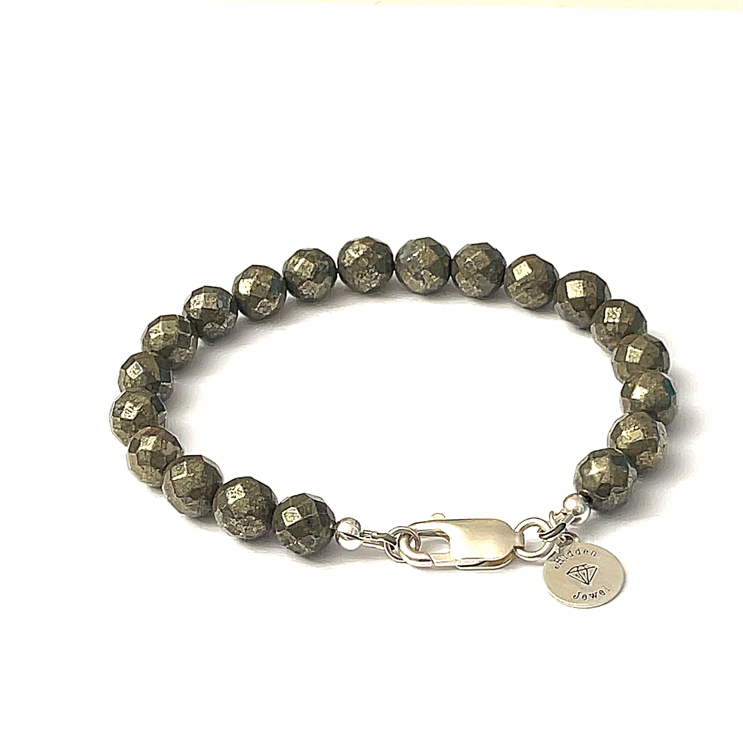 Pyrite gemstone bracelet, beaded  gemstone bracelet, jewelry