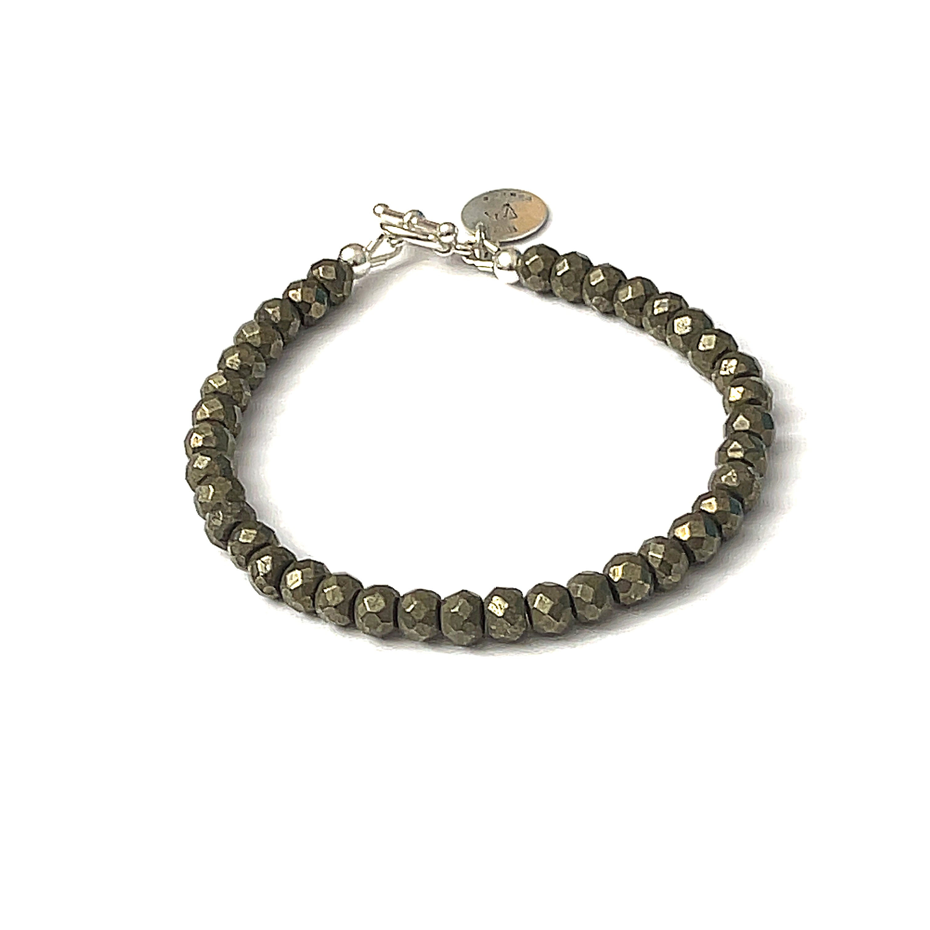 Pyrite gemstone bracelet, beaded  gemstone bracelet, jewelry