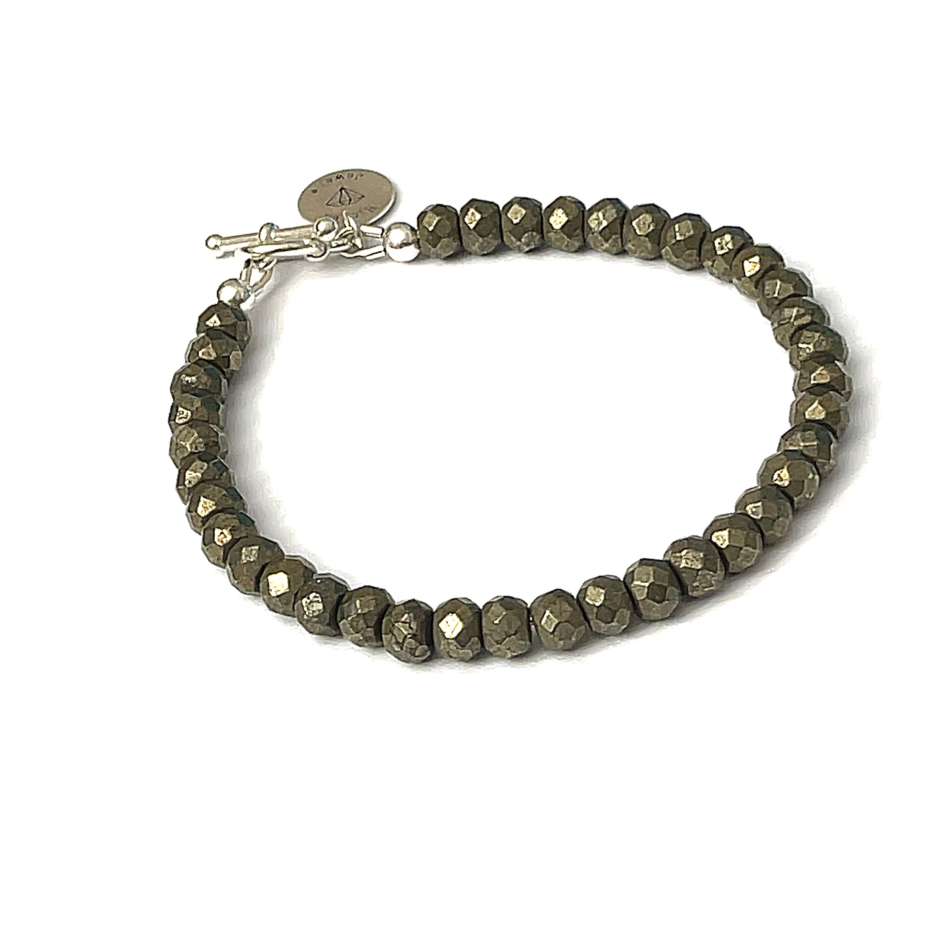 Pyrite gemstone bracelet, beaded  gemstone bracelet, jewelry