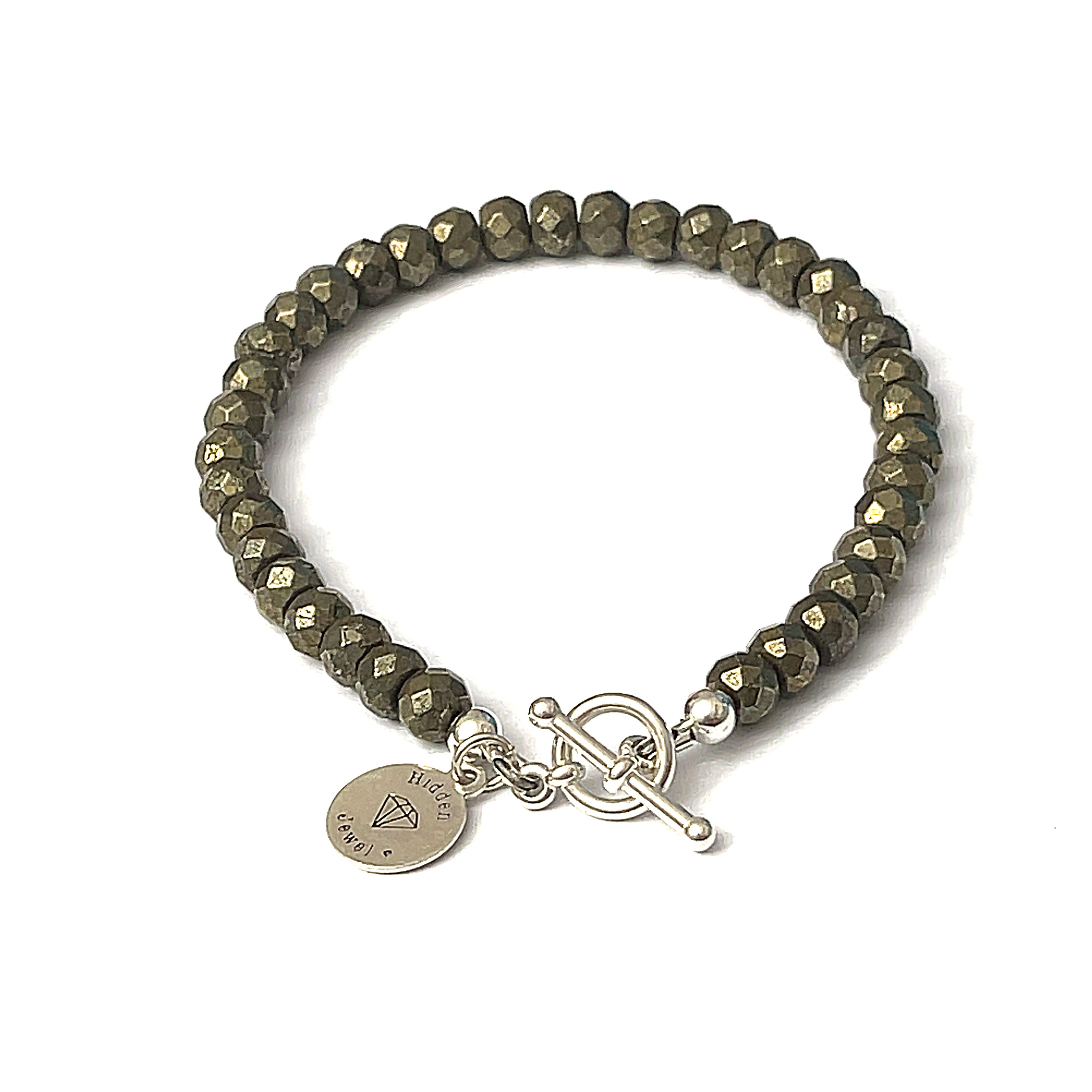 Pyrite gemstone bracelet, beaded  gemstone bracelet, jewelry