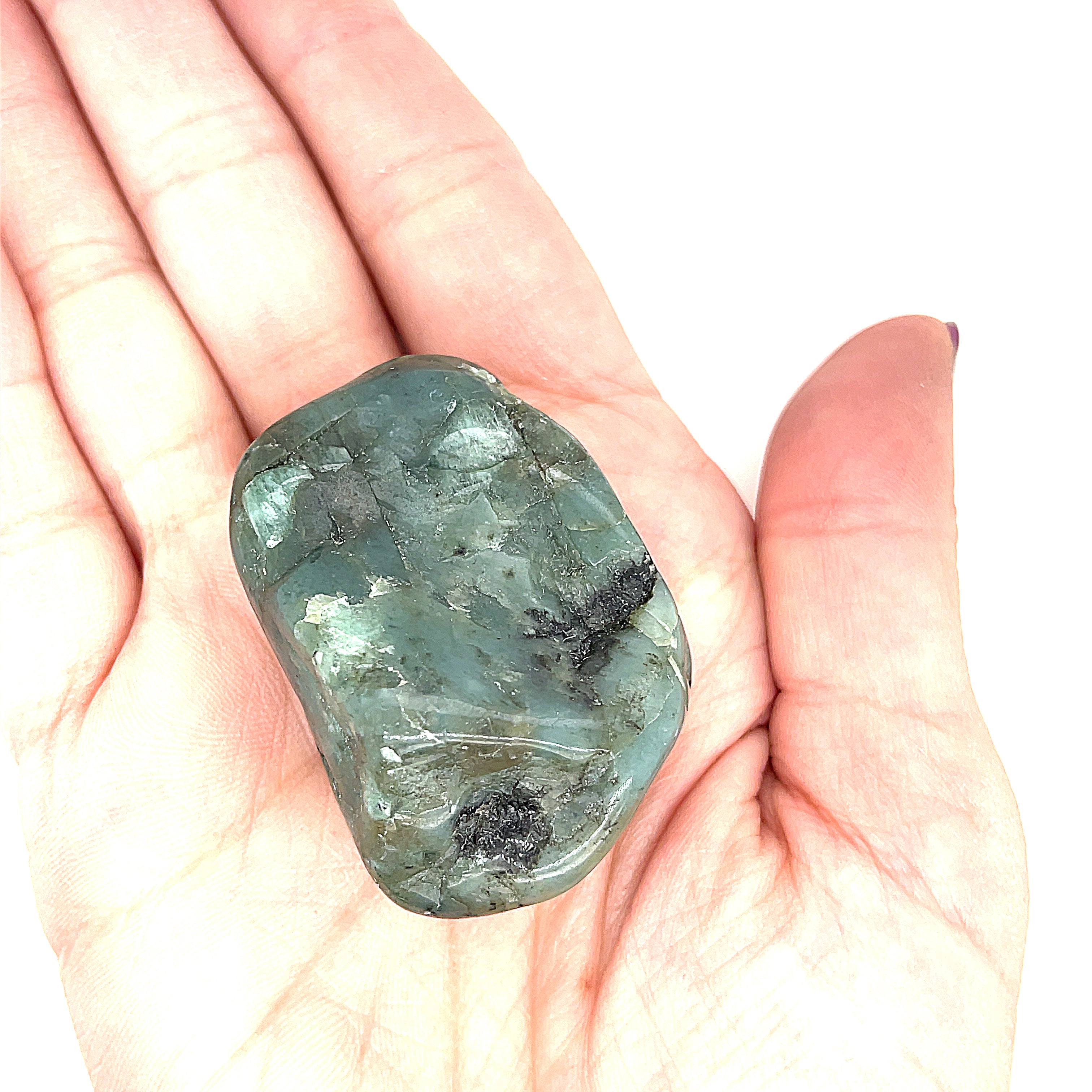 Emerald tumbled gemstones