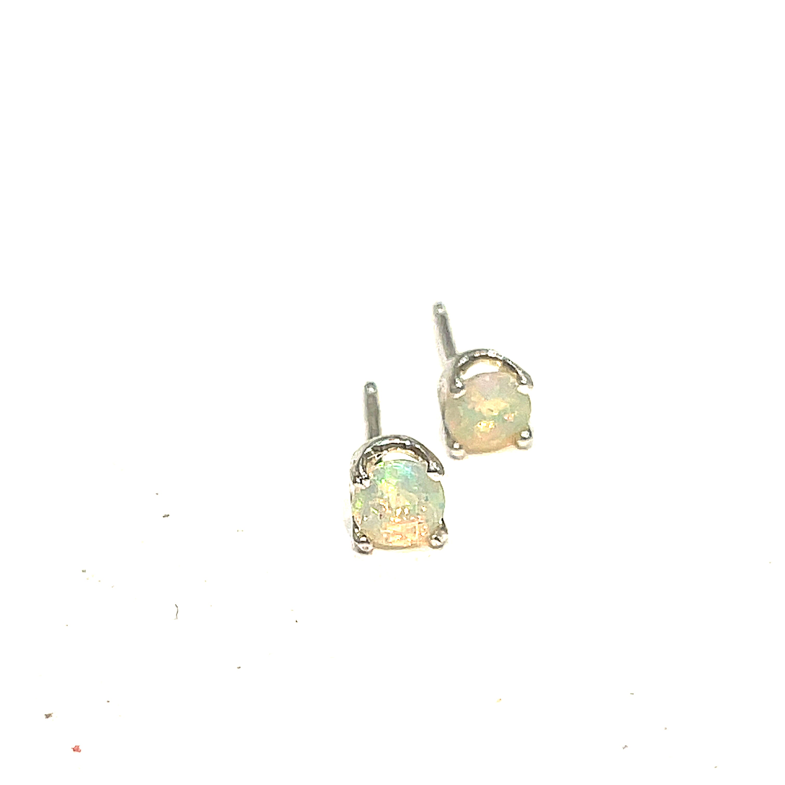 Ethiopian Opal  Sterling Silver Basket stud earrings, jewelry, Opal, studs