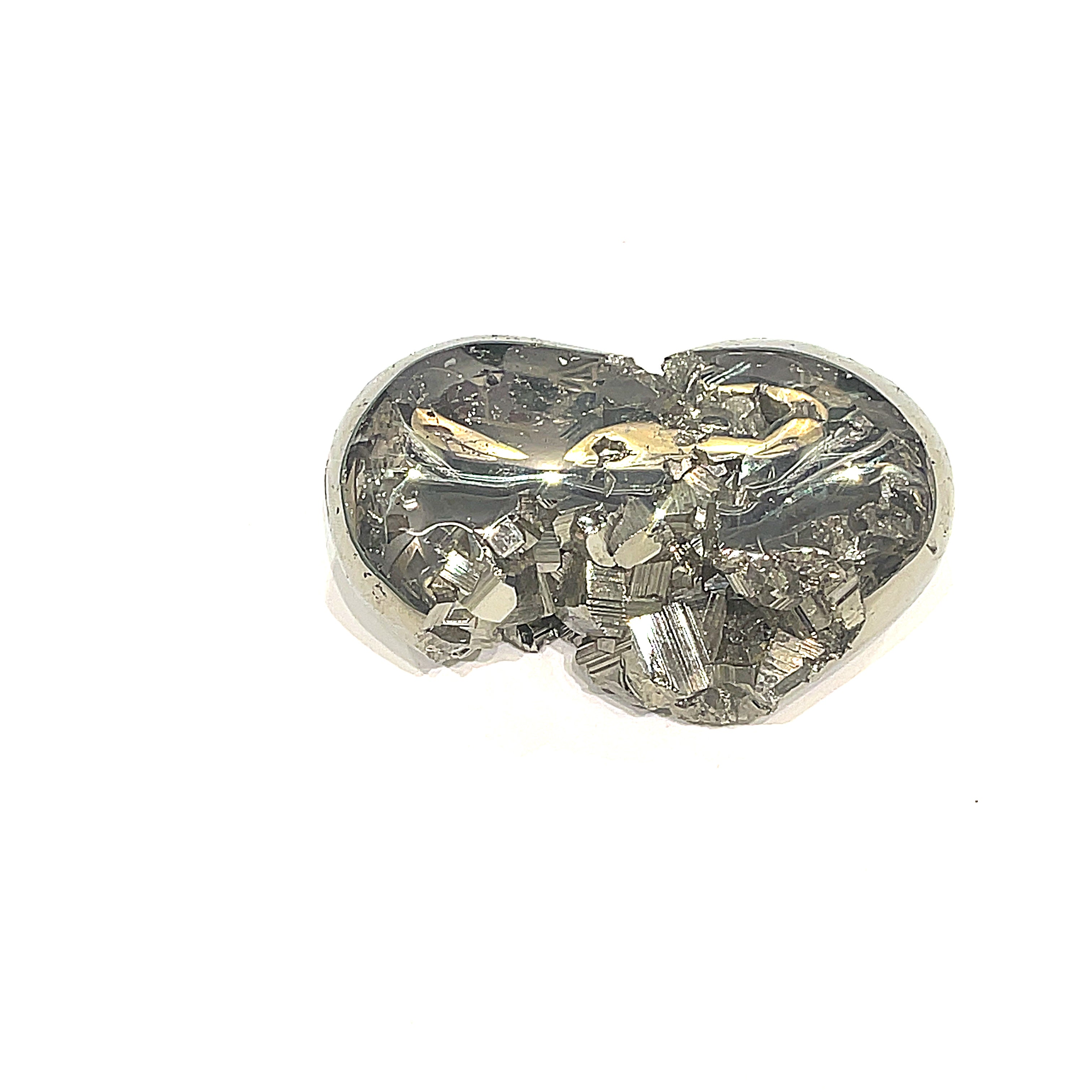Pyrite gemstone heart