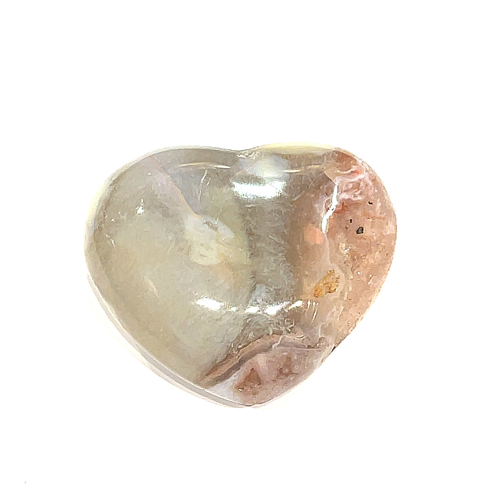 Flower Agate Gemstone hearts carving / shapes