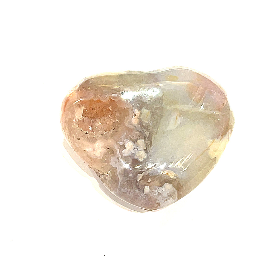 Flower Agate Gemstone hearts carving / shapes