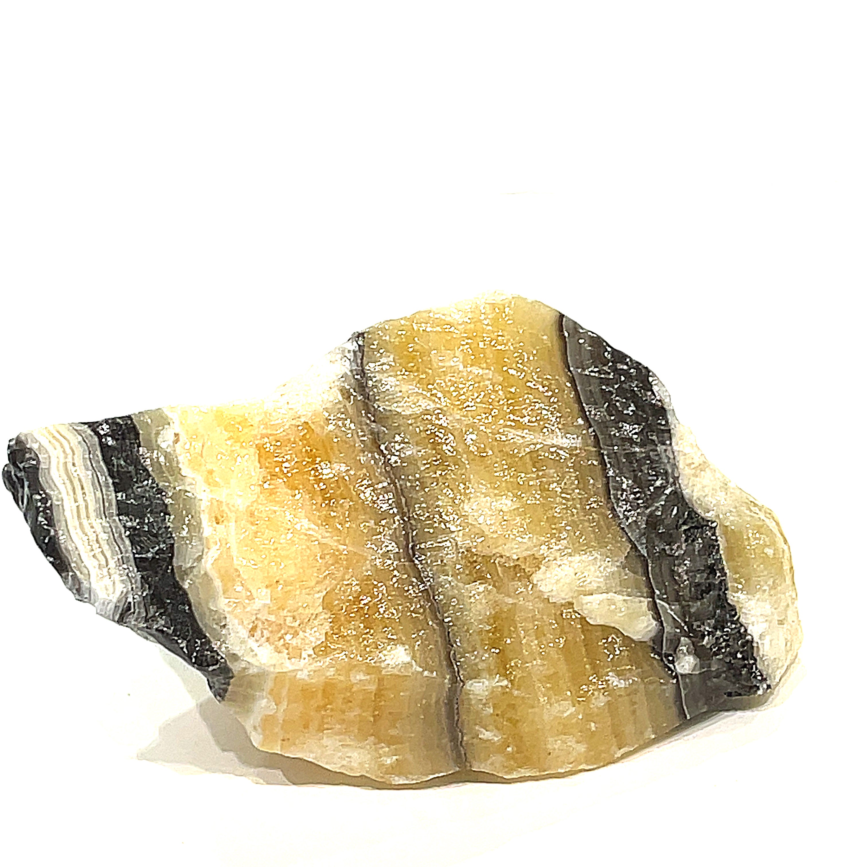Zebra Calcite,  Raw gemstone (Mexico)