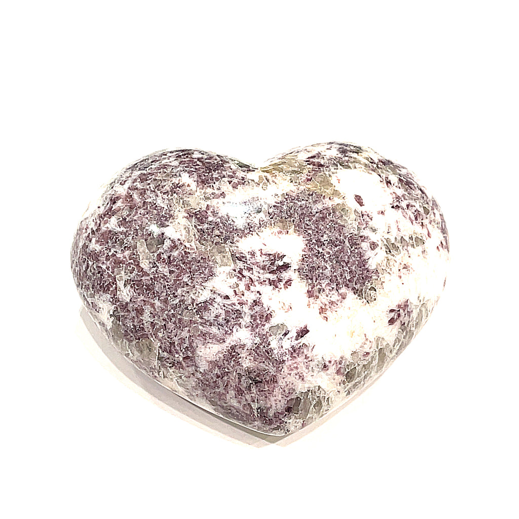 Lepidolite gemstone hearts shape carving