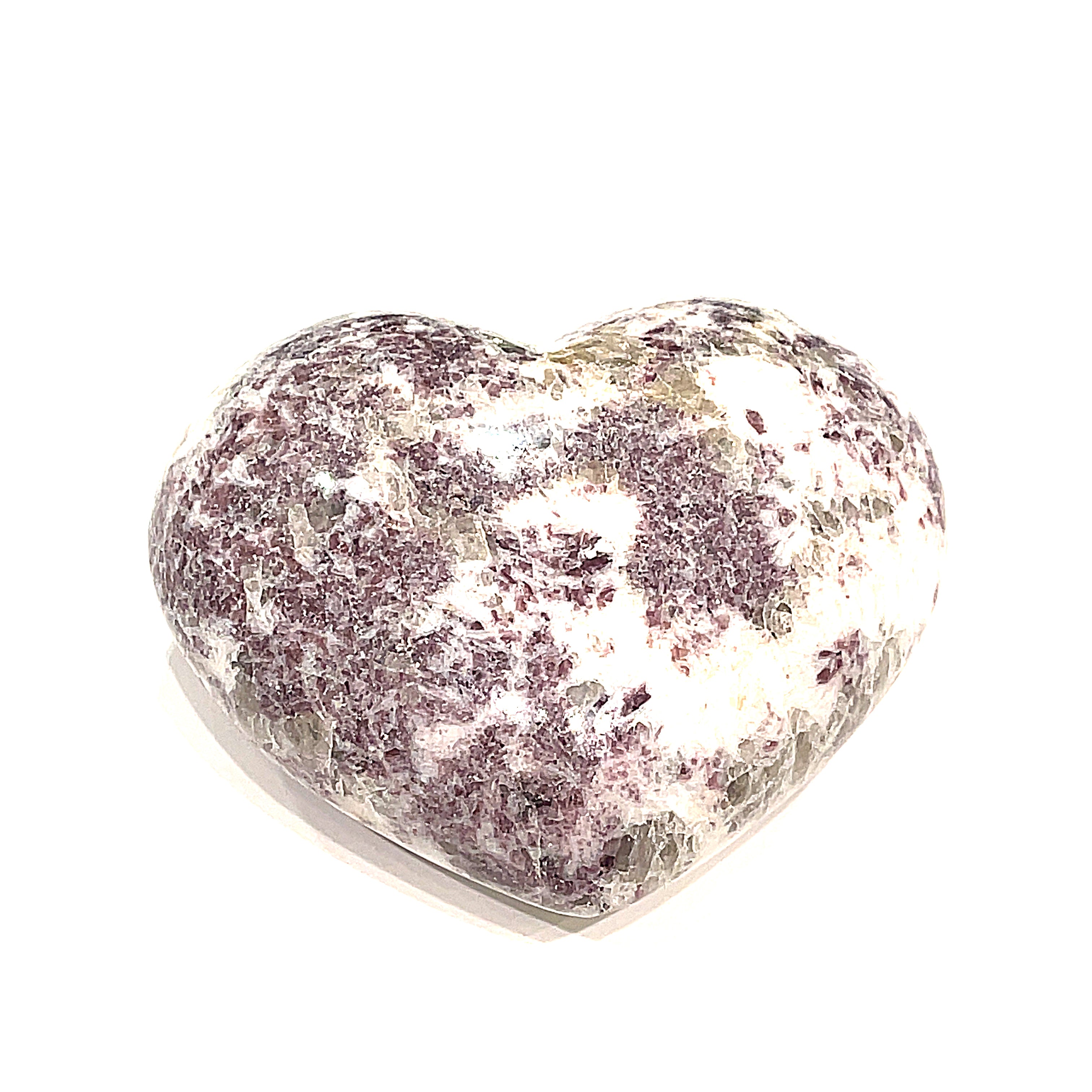 Lepidolite gemstone hearts shape carving