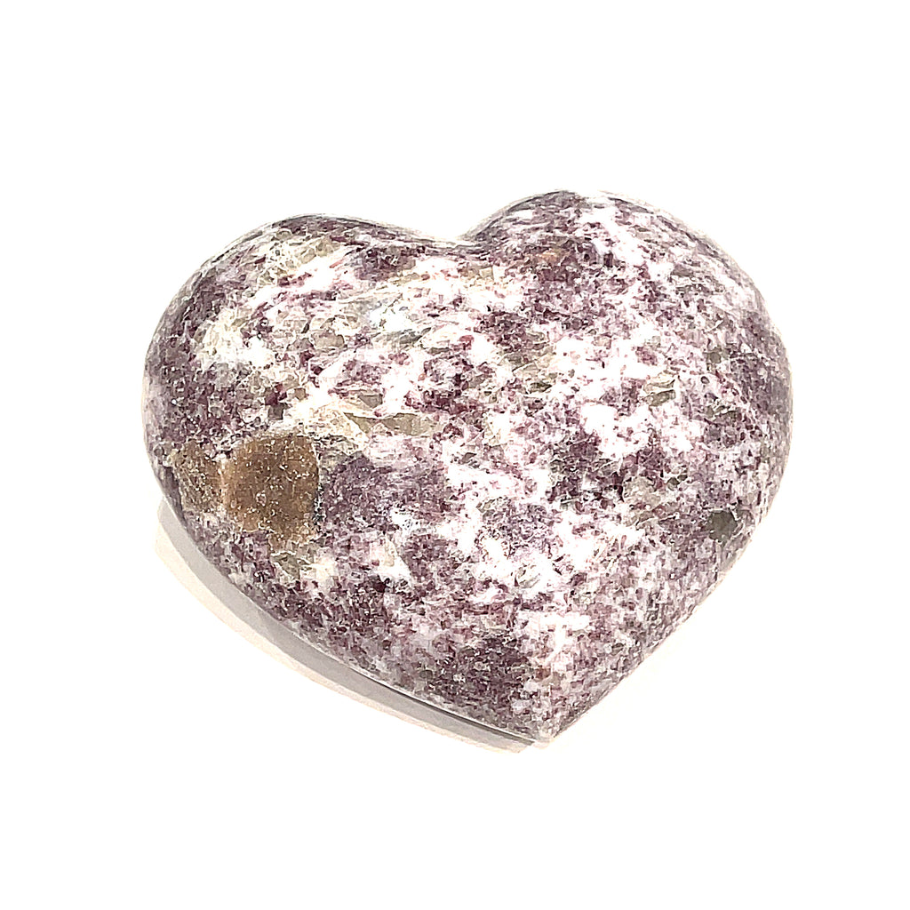 Lepidolite gemstone hearts shape carving