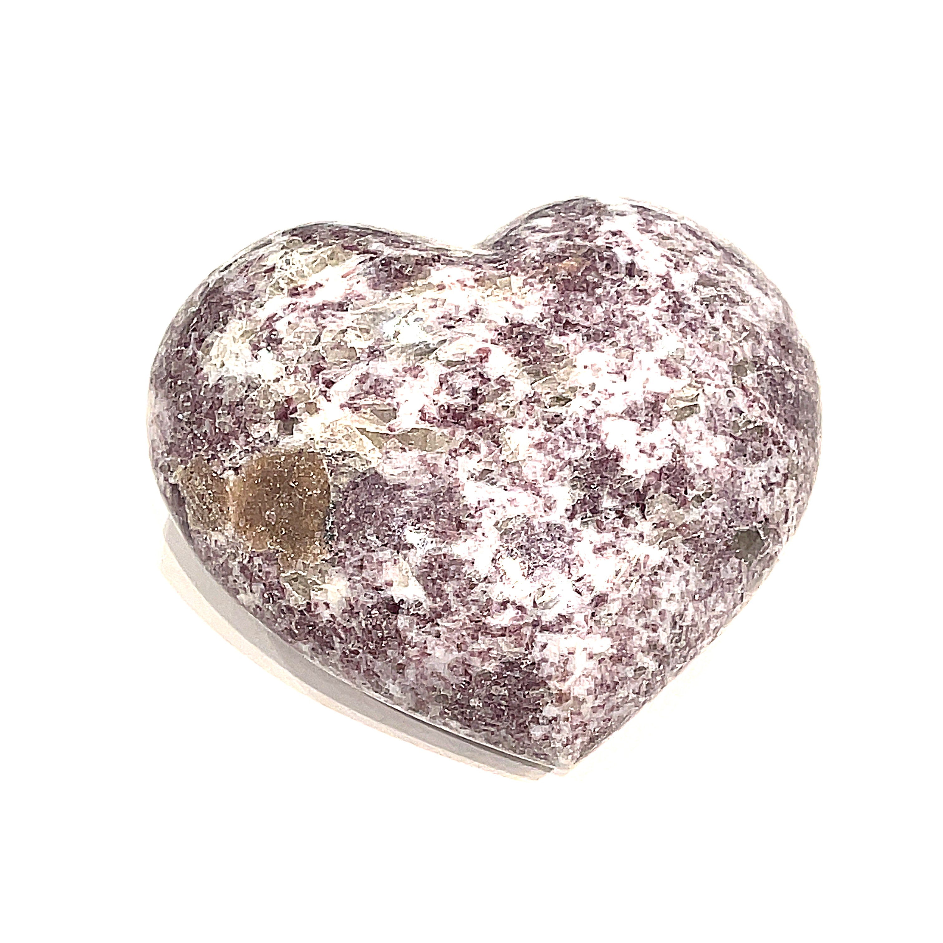 Lepidolite gemstone hearts shape carving
