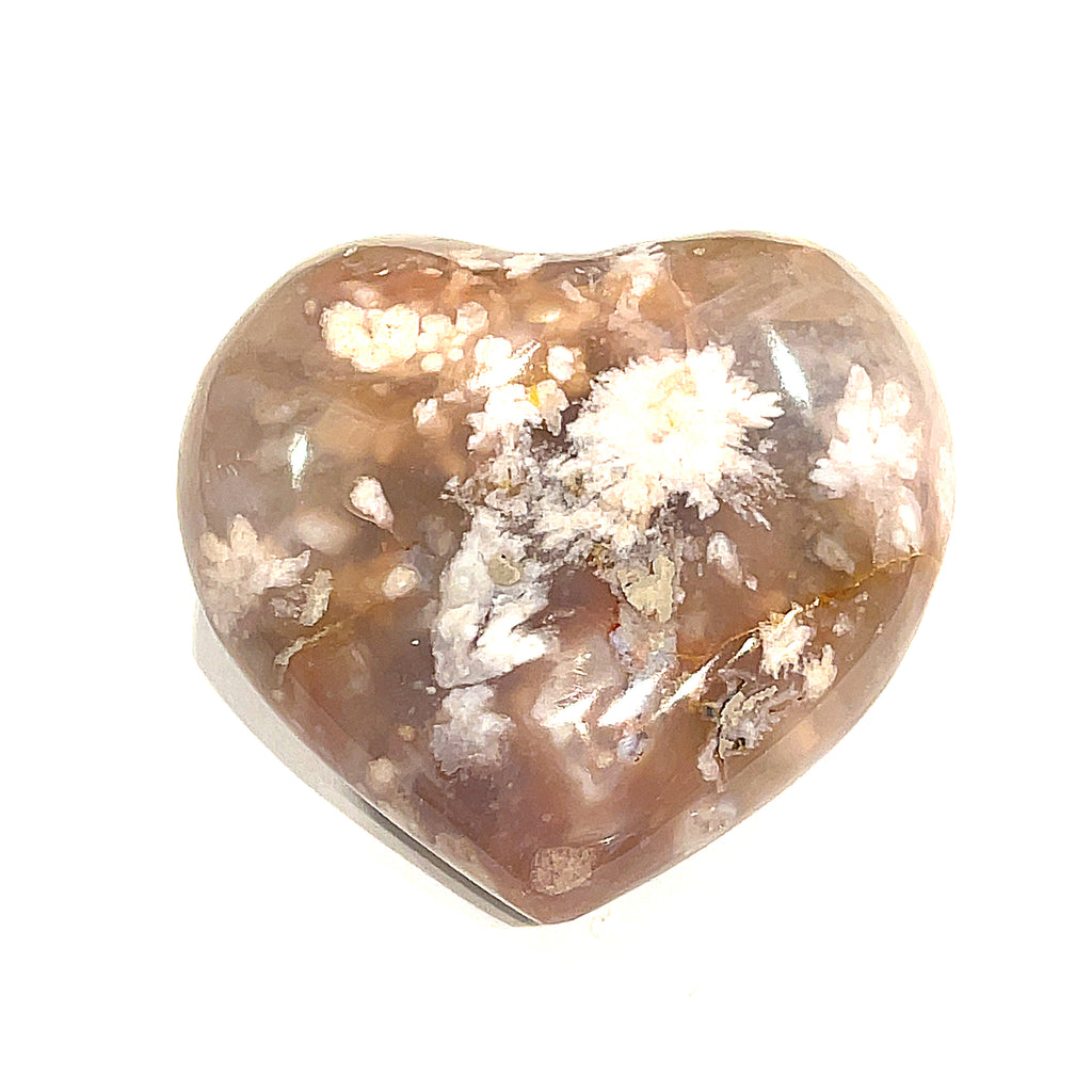 Flower Agate Gemstone hearts carving / shapes