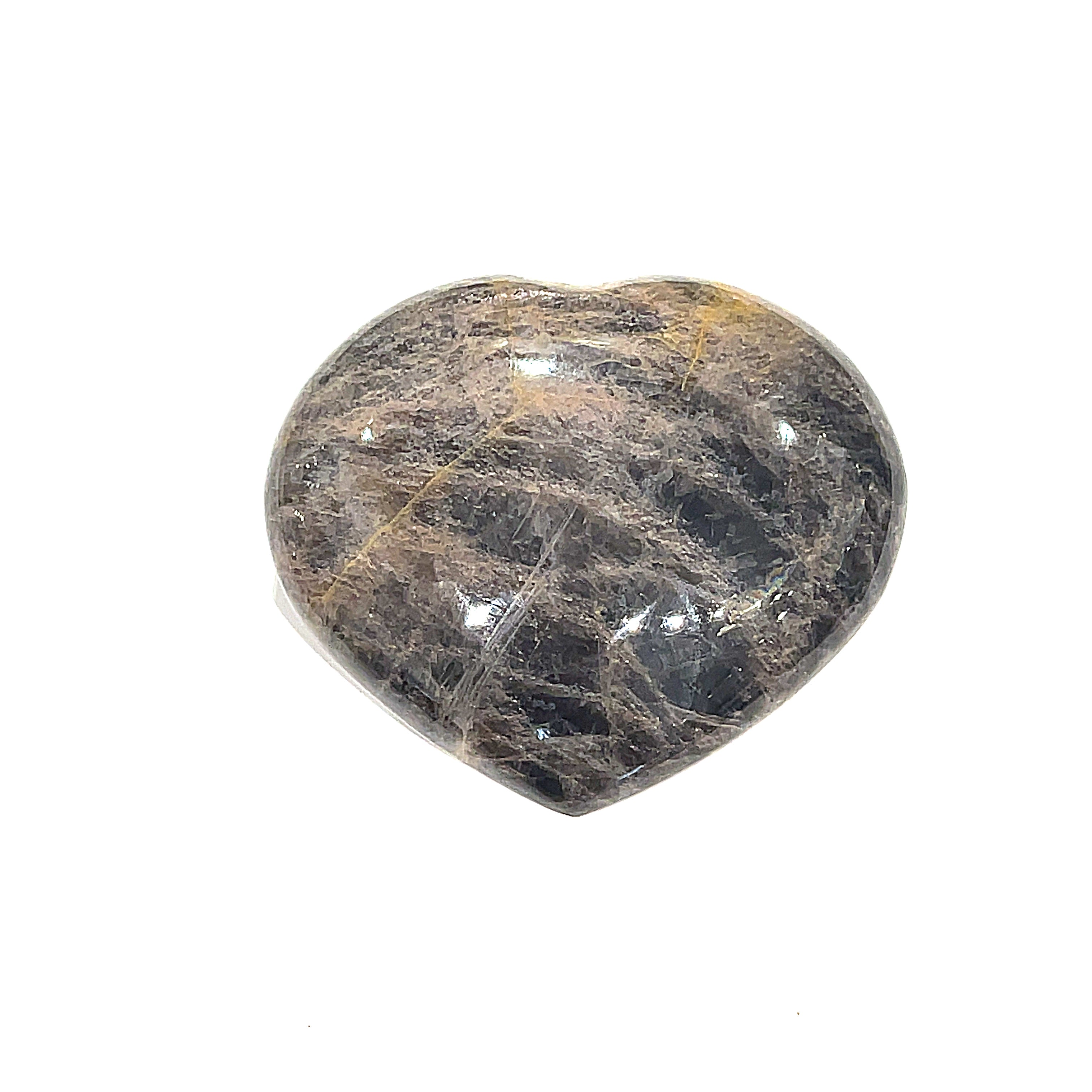 Black Moonstone Gemstone heart carving