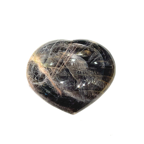 Black Moonstone Gemstone heart carving