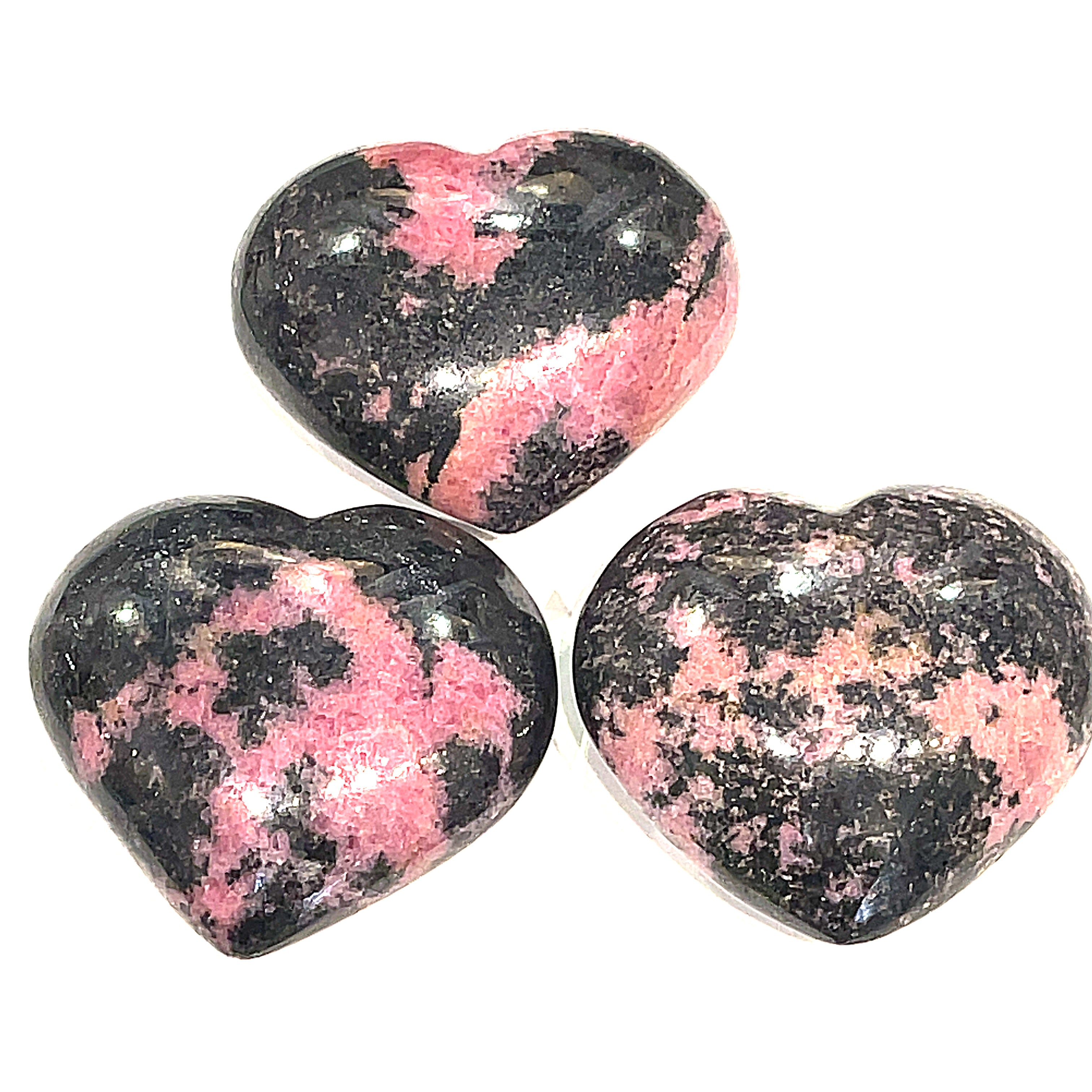Rhodonite Gemstone heart Carving / Shape