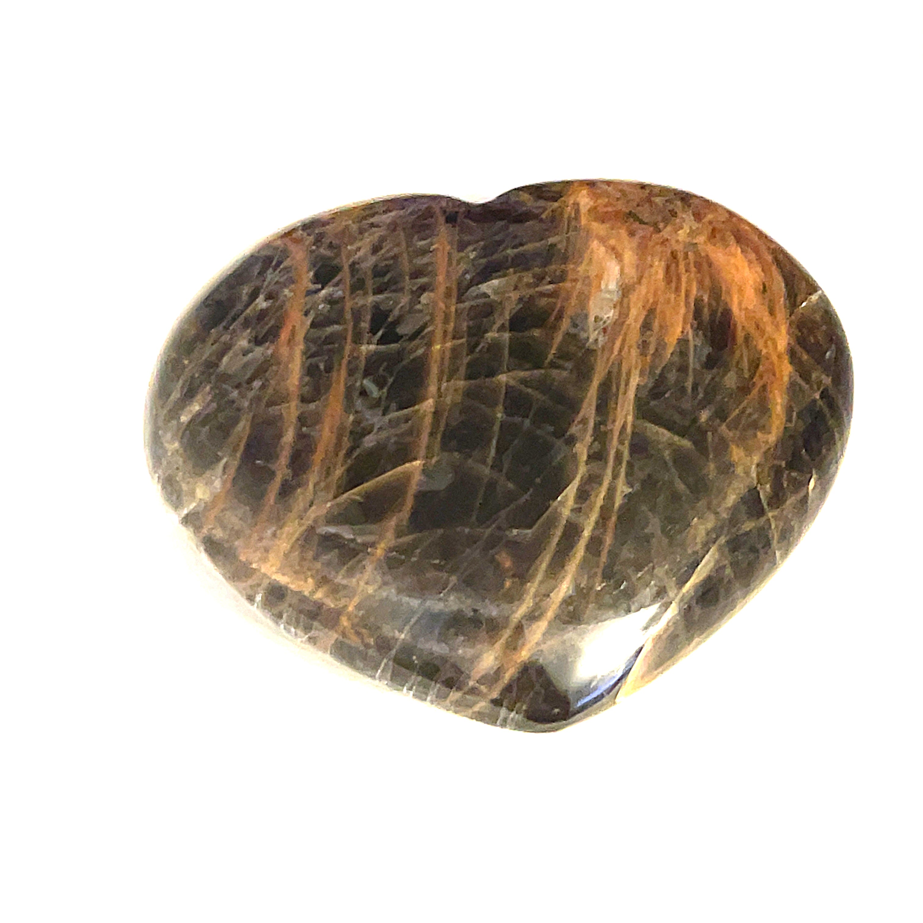 Black Moonstone Gemstone heart carving