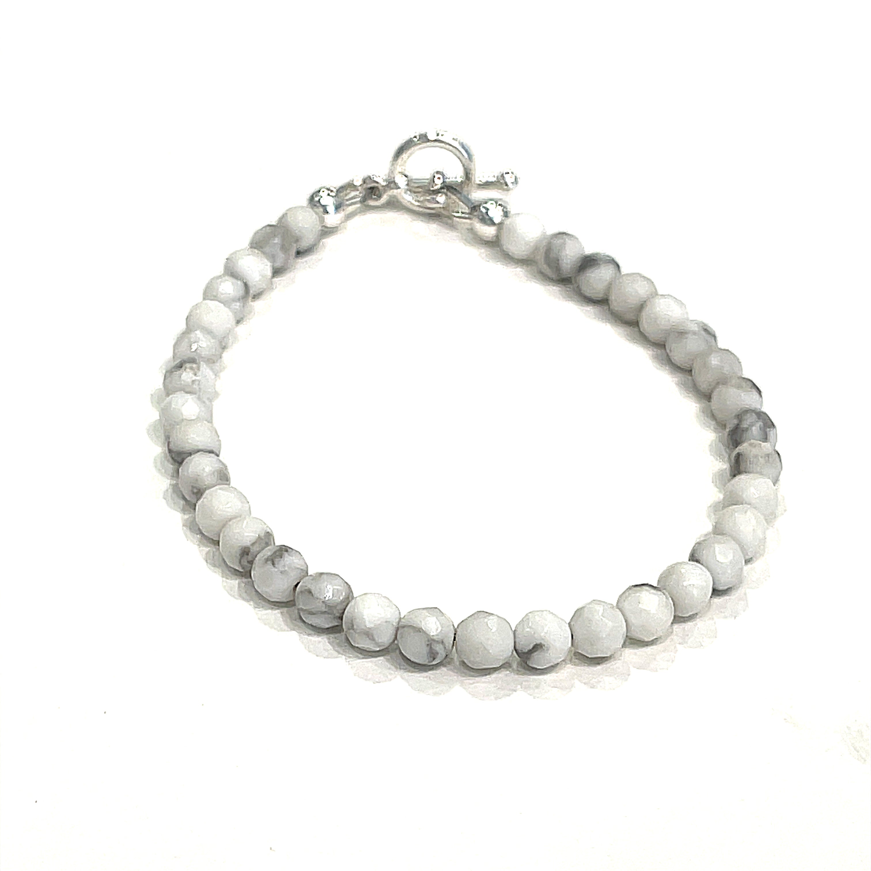 Howlite Gemstone Beaded Bracelet