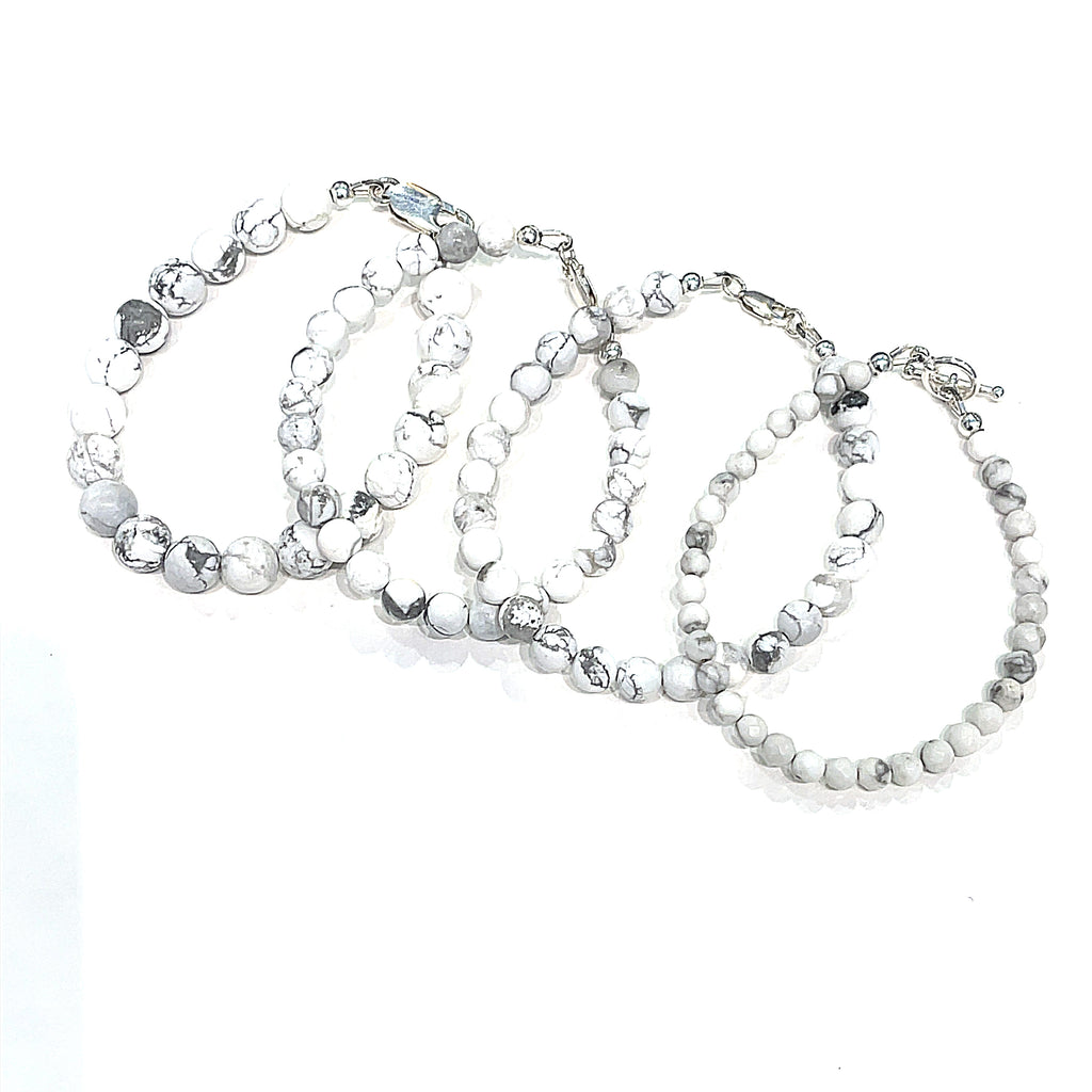 Howlite Gemstone Beaded Bracelet