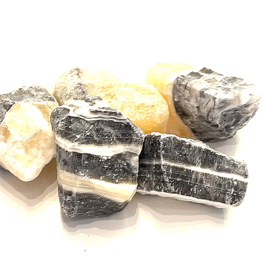 Zebra Calcite,  Raw gemstone (Mexico)