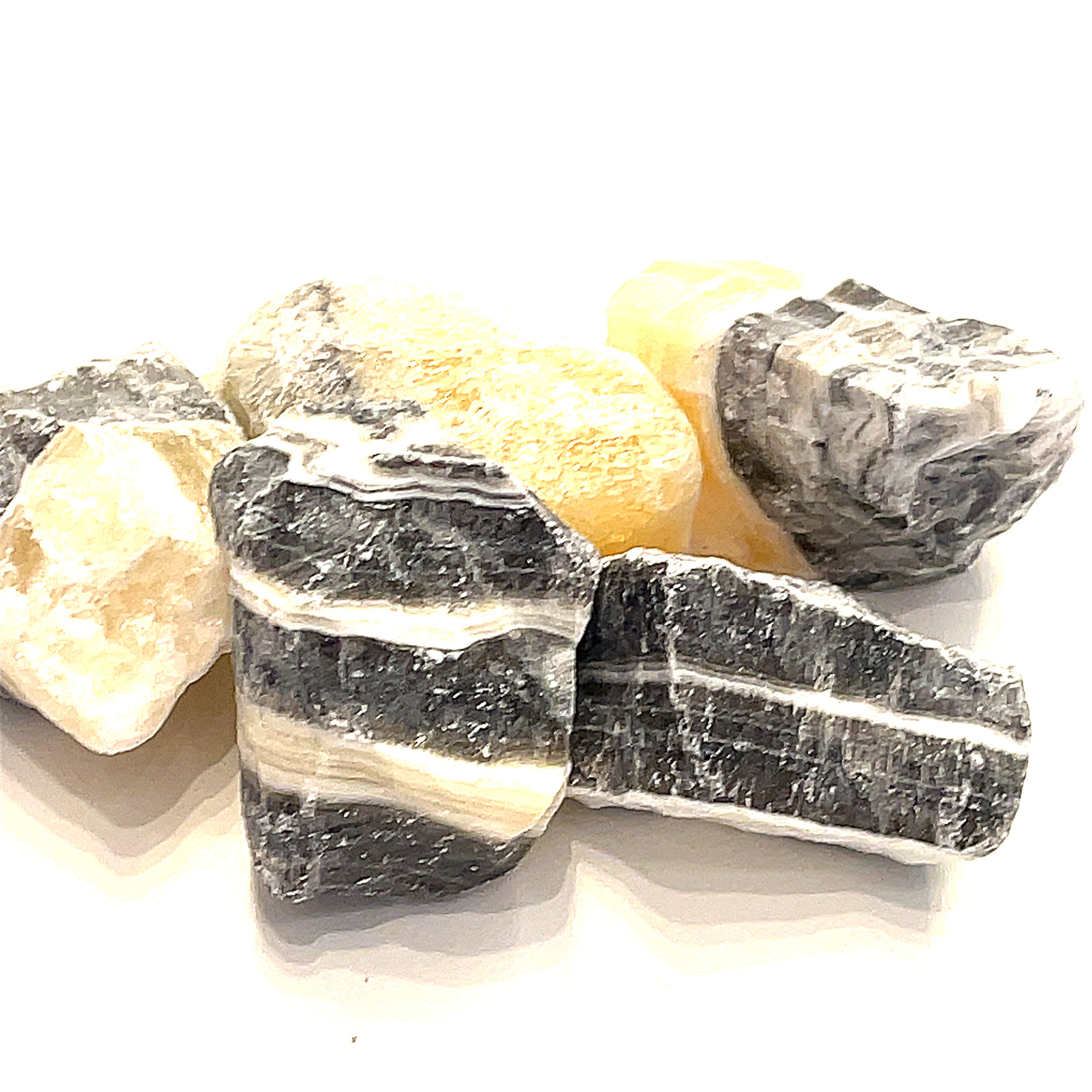 Zebra Calcite,  Raw gemstone (Mexico)