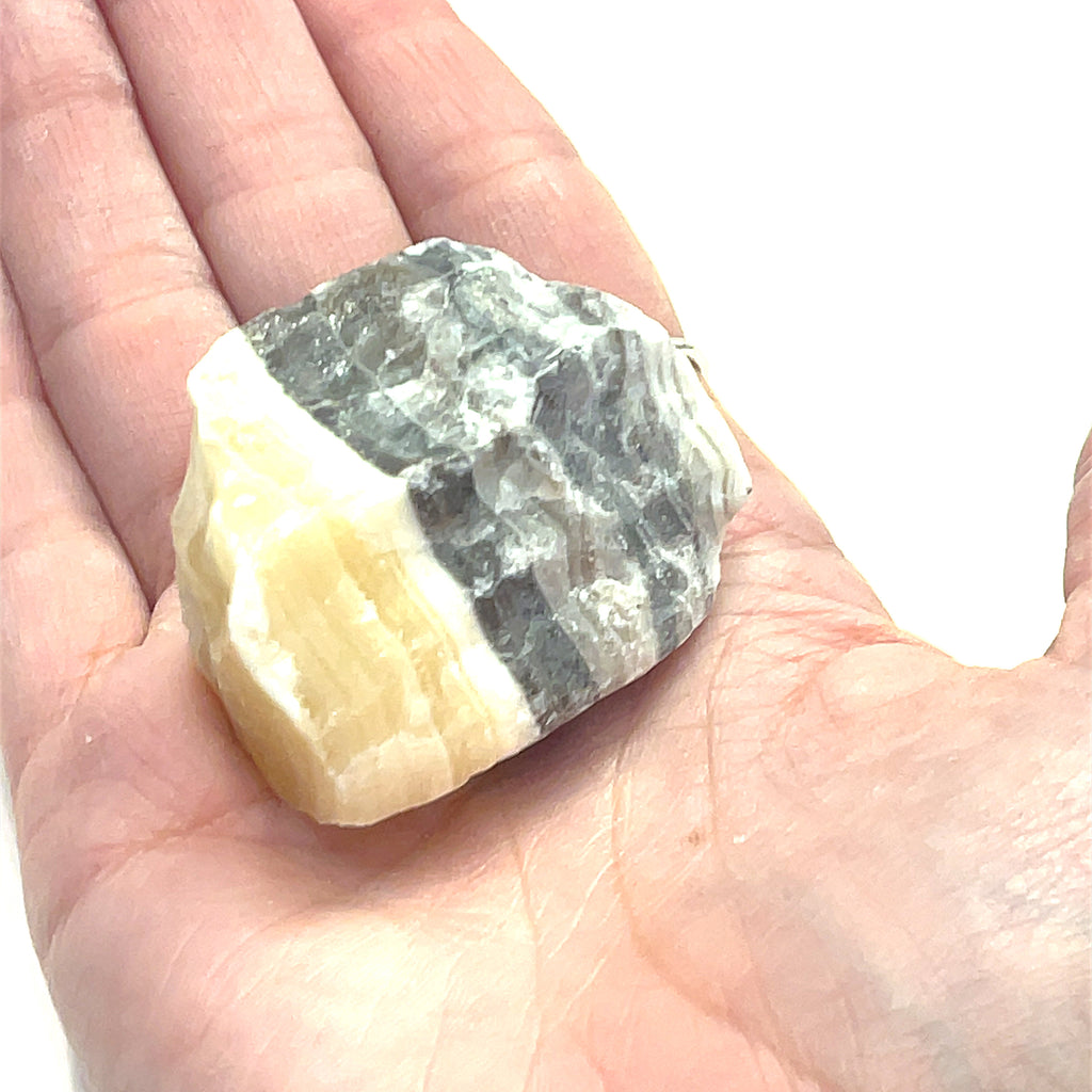Zebra Calcite,  Raw gemstone (Mexico)