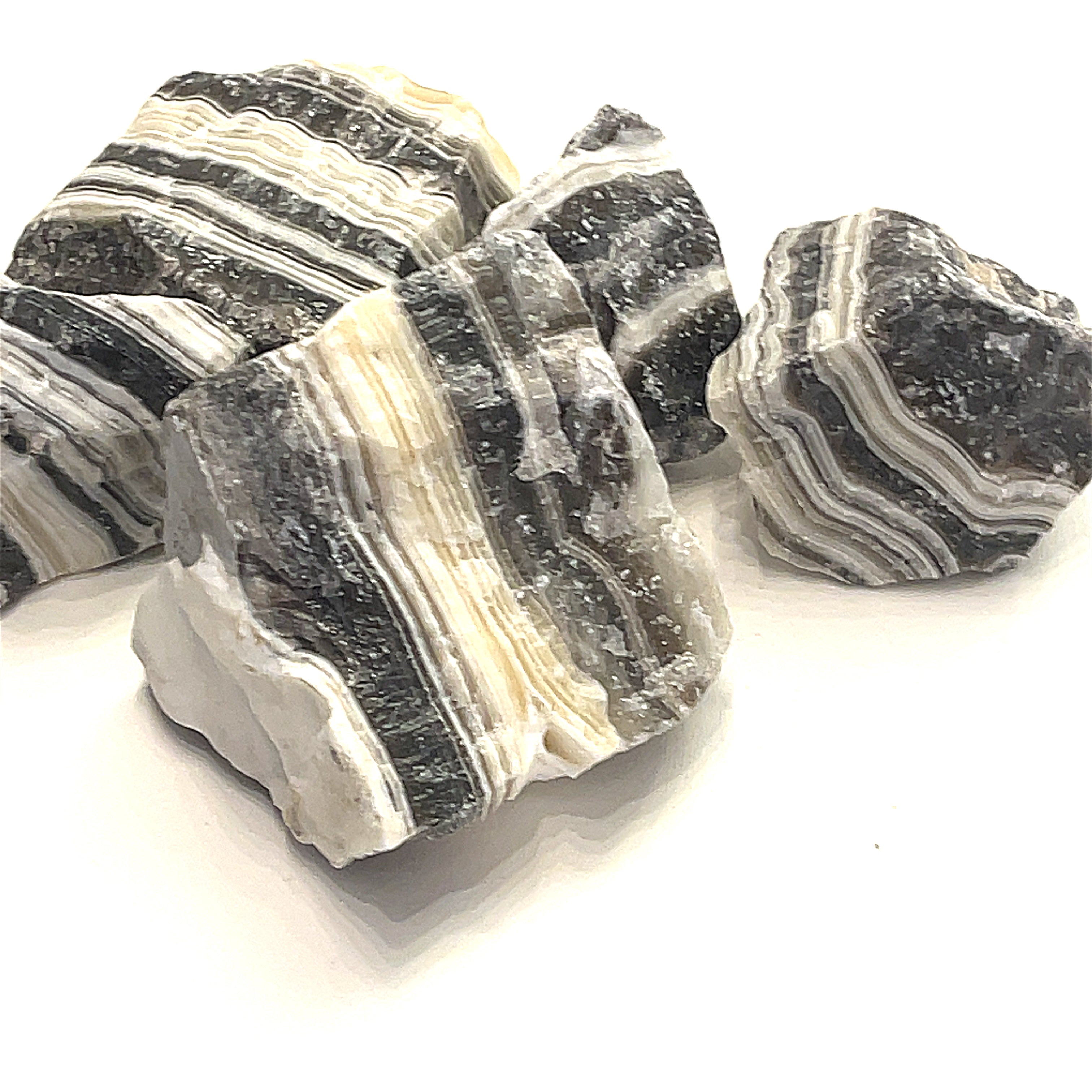 Zebra Calcite,  Raw gemstone (Mexico)