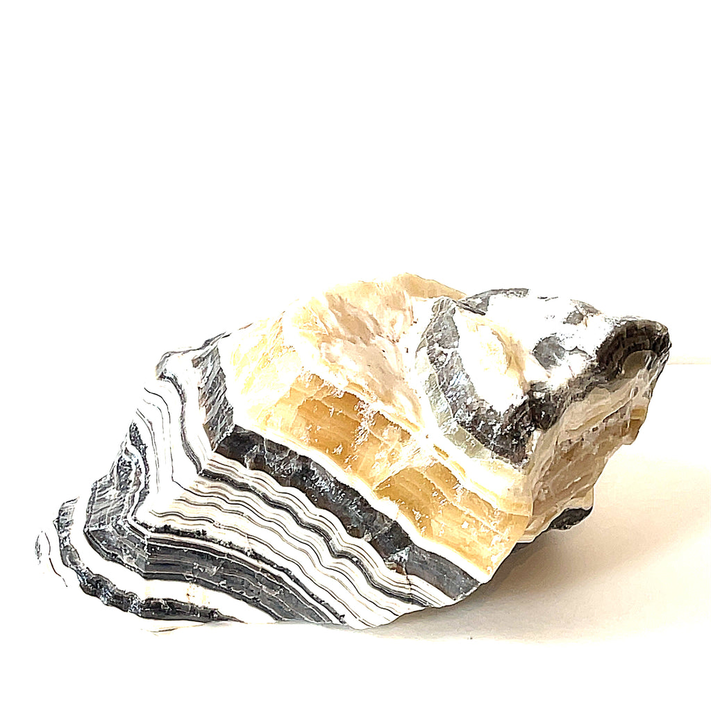 Zebra Calcite,  Raw gemstone (Mexico)