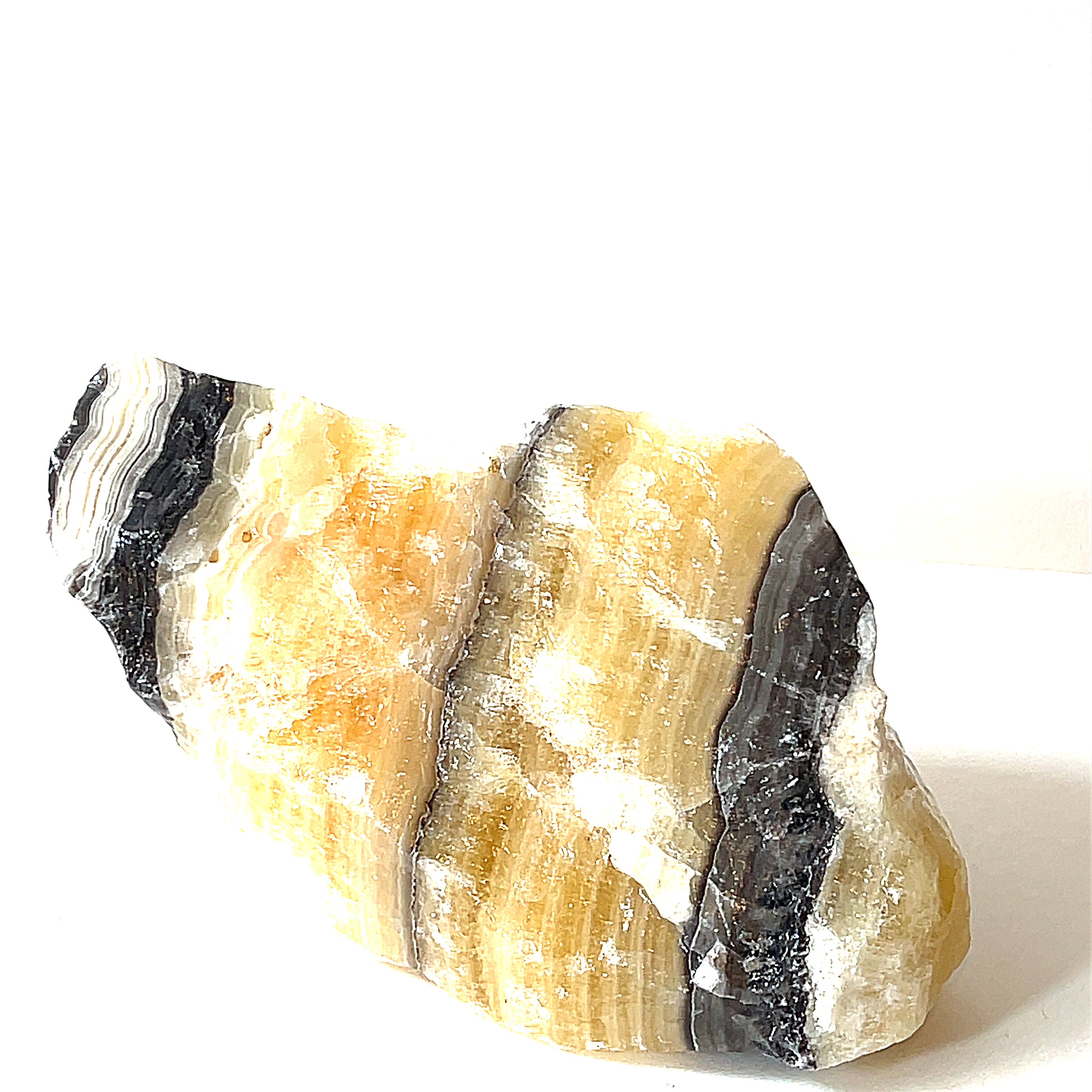 Zebra Calcite,  Raw gemstone (Mexico)