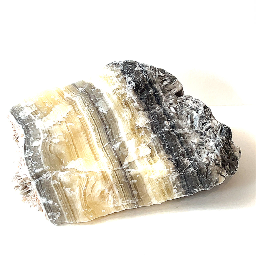 Zebra Calcite,  Raw gemstone (Mexico)