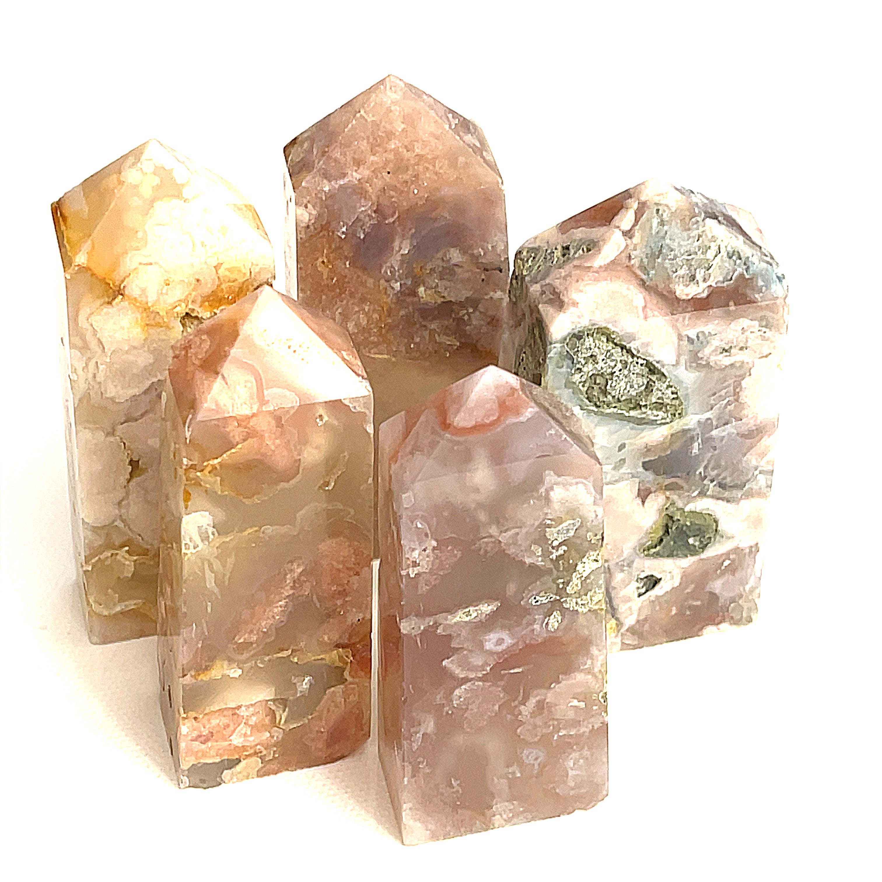 Flower Agate Gemstone Tower