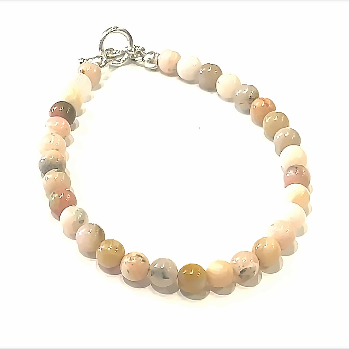 Pink Opal beaded gemstone bracelet, jewelry
