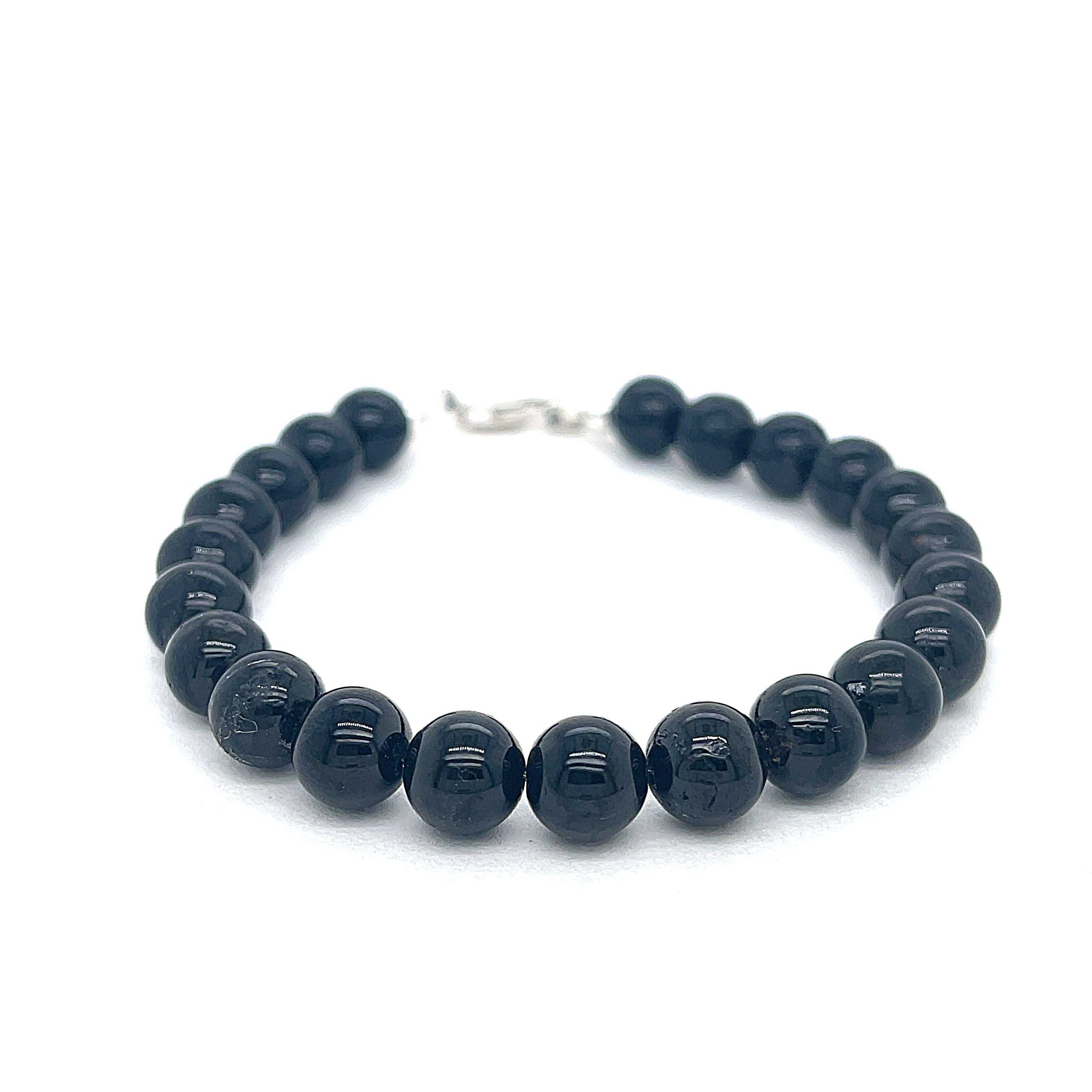 Black Tourmalinated Gemstone Beaded Bracelet | Hidden Jewel of the South End