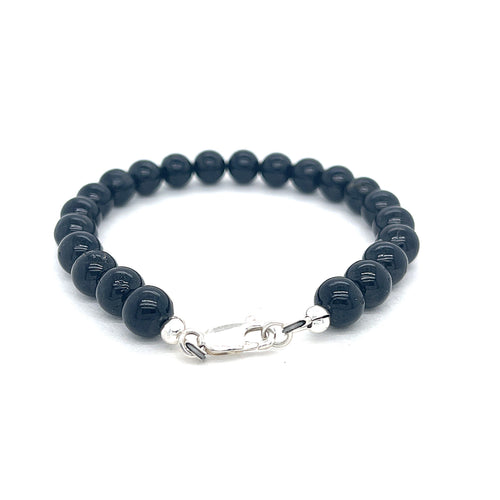 Black Tourmalinated Gemstone Beaded Bracelet | Hidden Jewel of the South End
