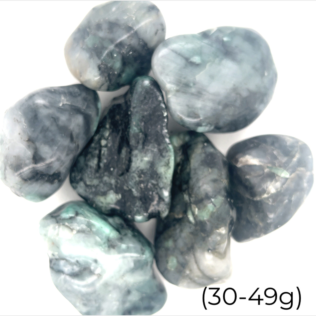 Emerald tumbled gemstones