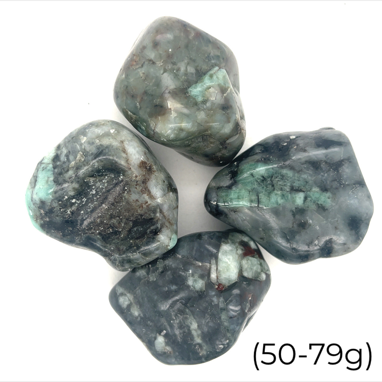 Emerald tumbled gemstones