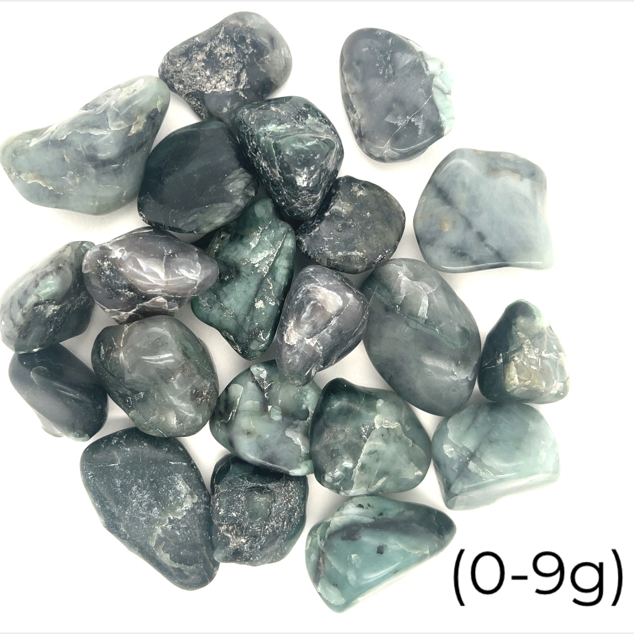 Emerald tumbled gemstones