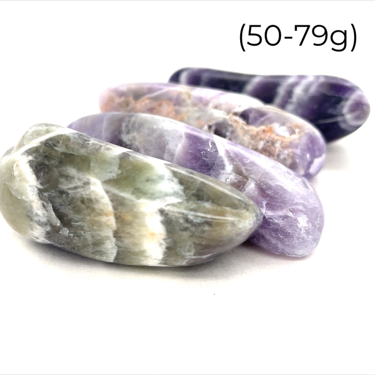 Amegreen (Amethyst / Prasiolite) gemstone Tumbles