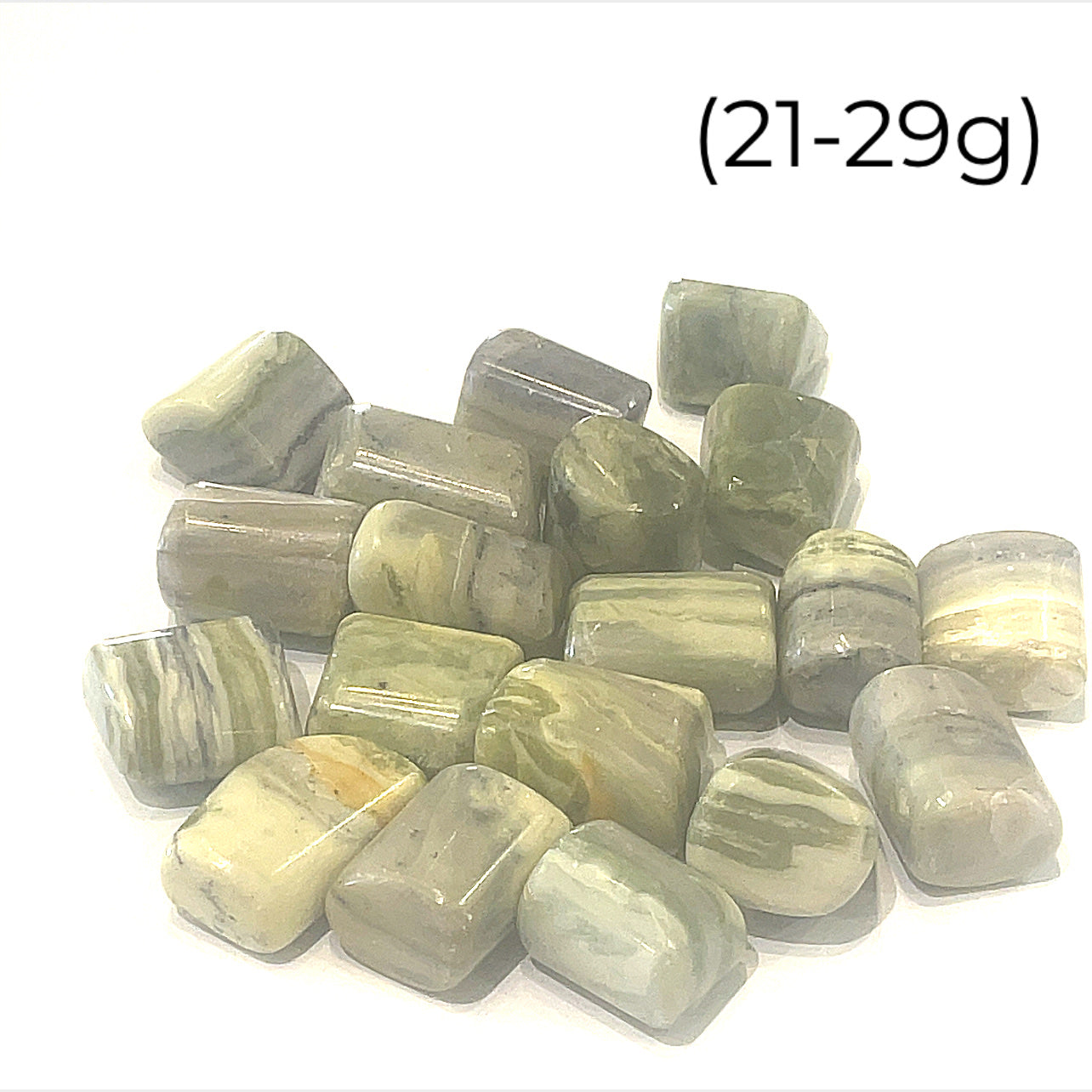 Infinite (light green Serpentine) gemstone tumbled