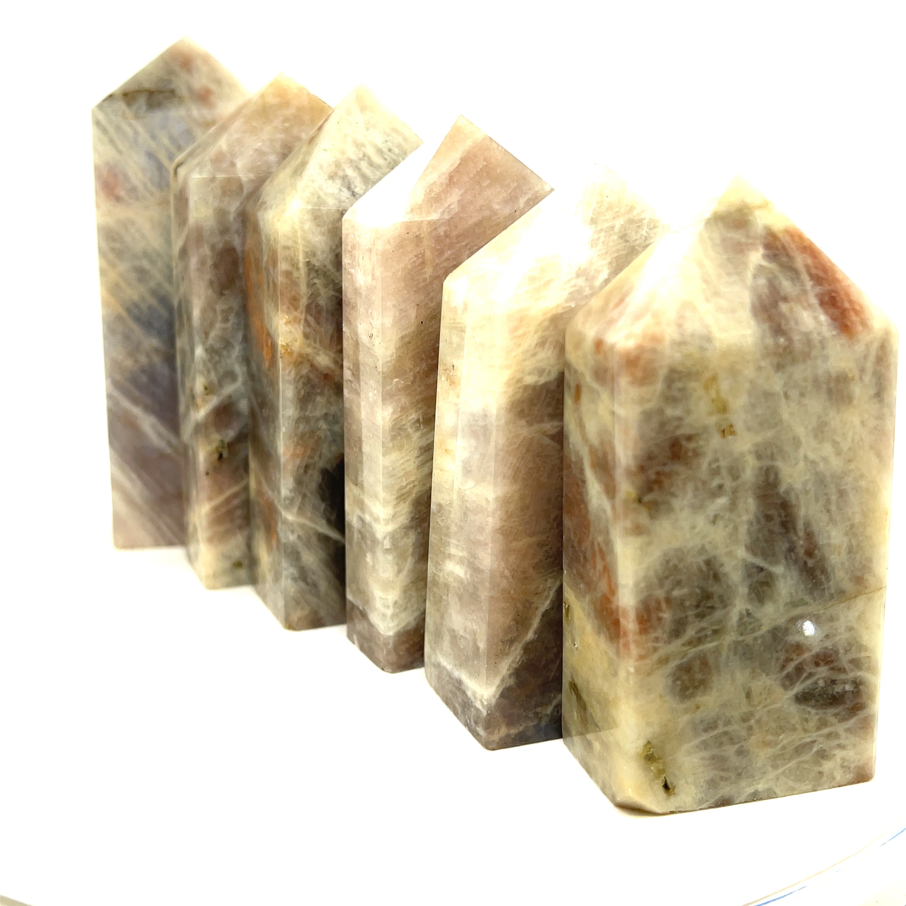 Moonstone, chocolate gemstone tower