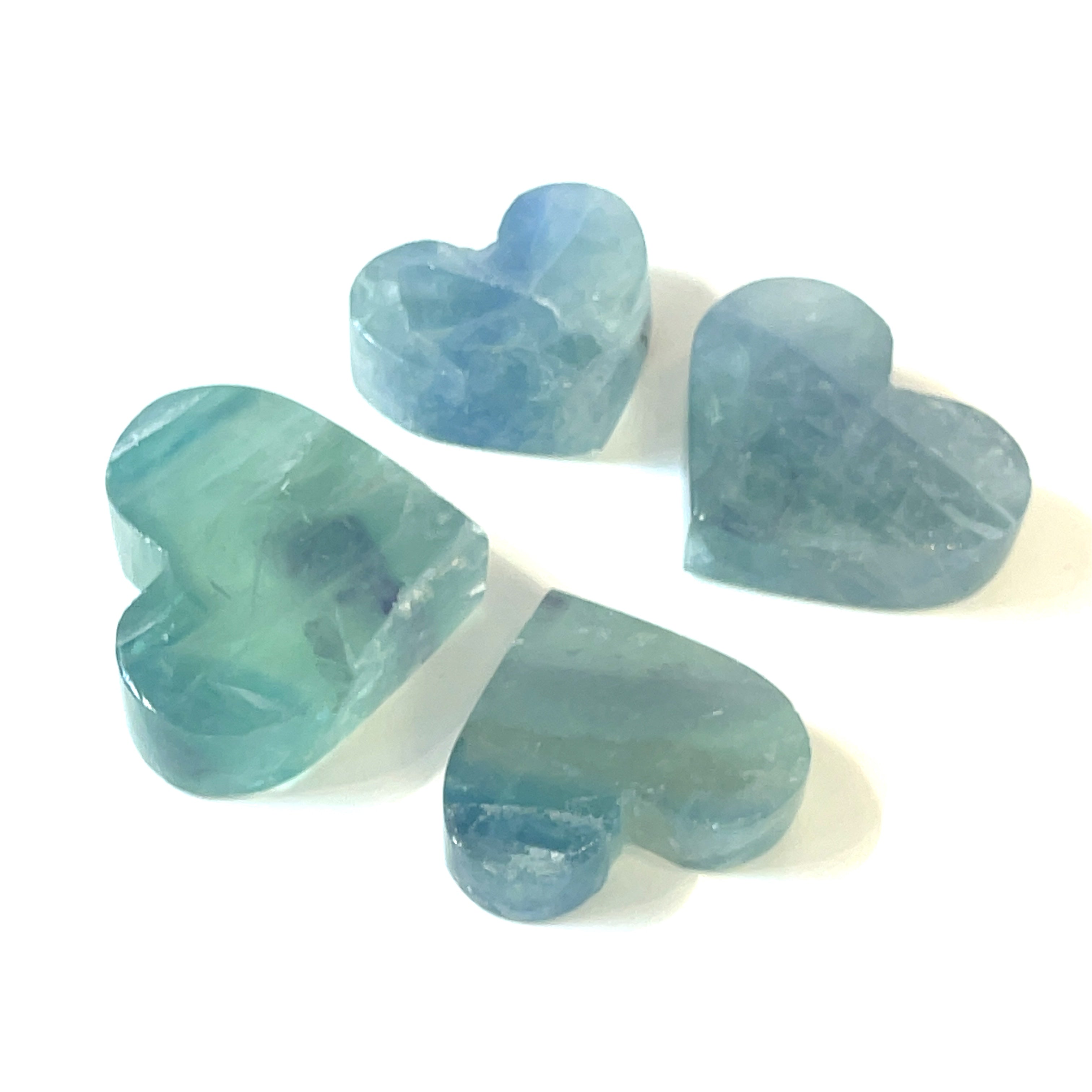 Rainbow Fluorite Gemstone Heart Shaped Carvings