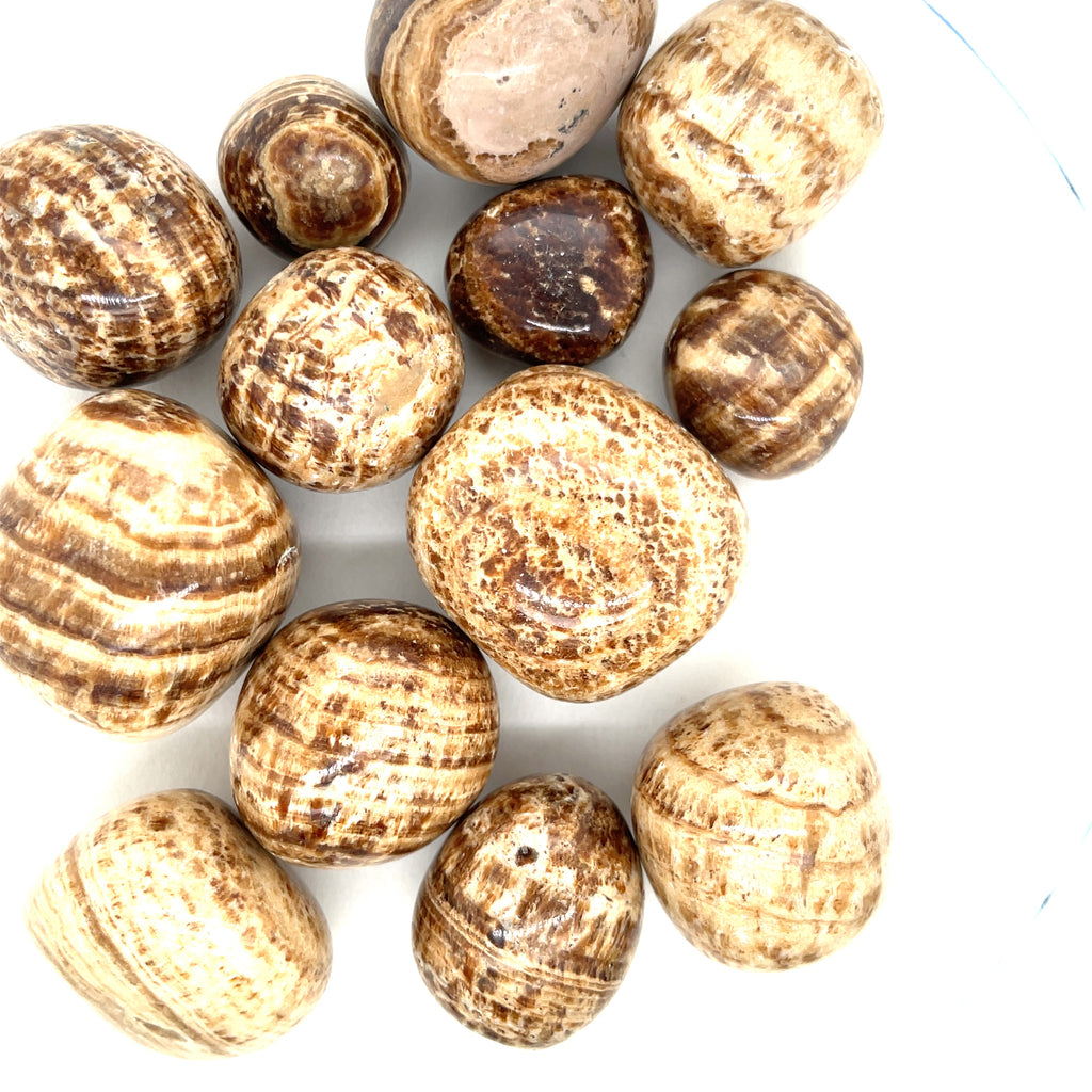 Aragonite tumbled gemstone