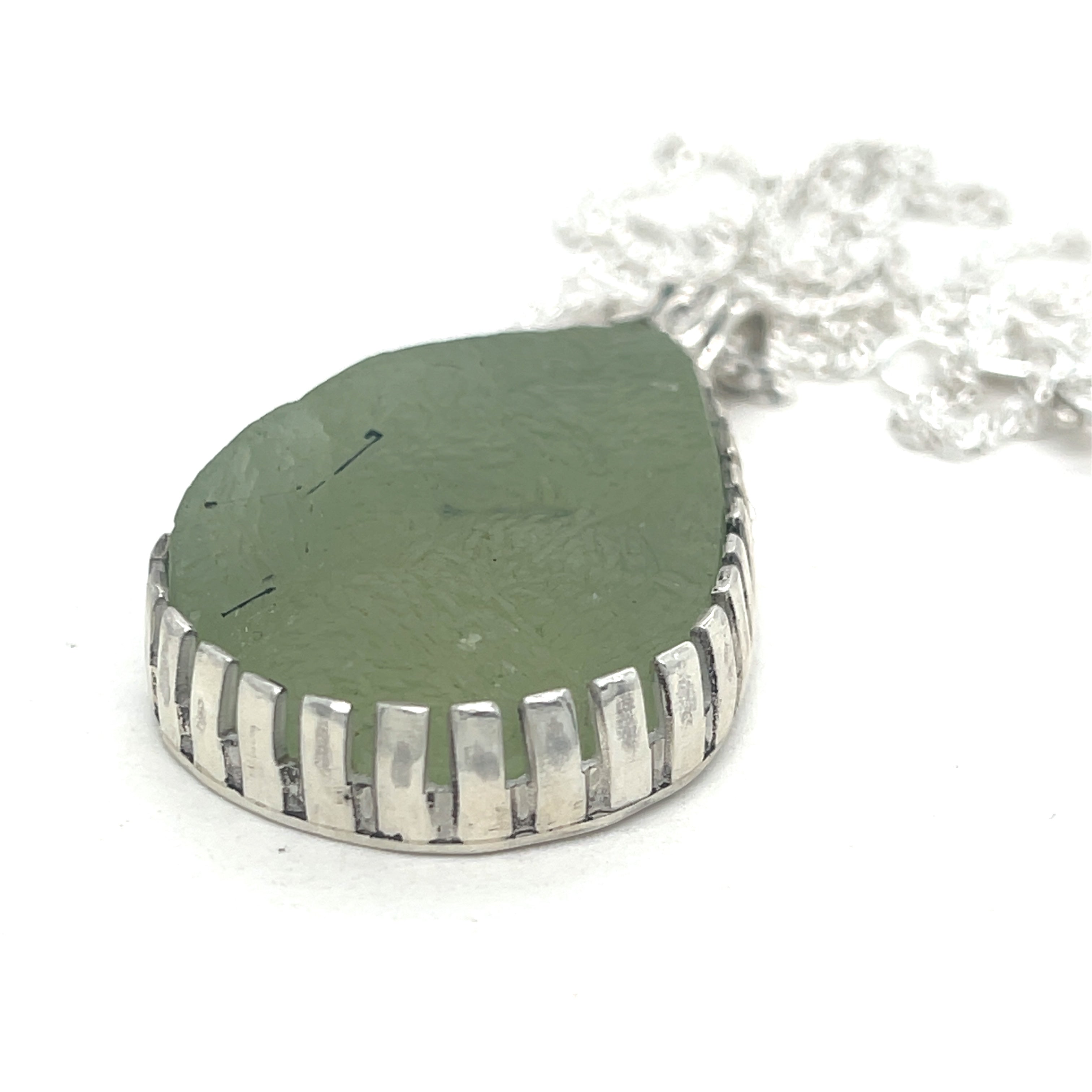 Prehnite Botryoidal Pendant Chain Necklace