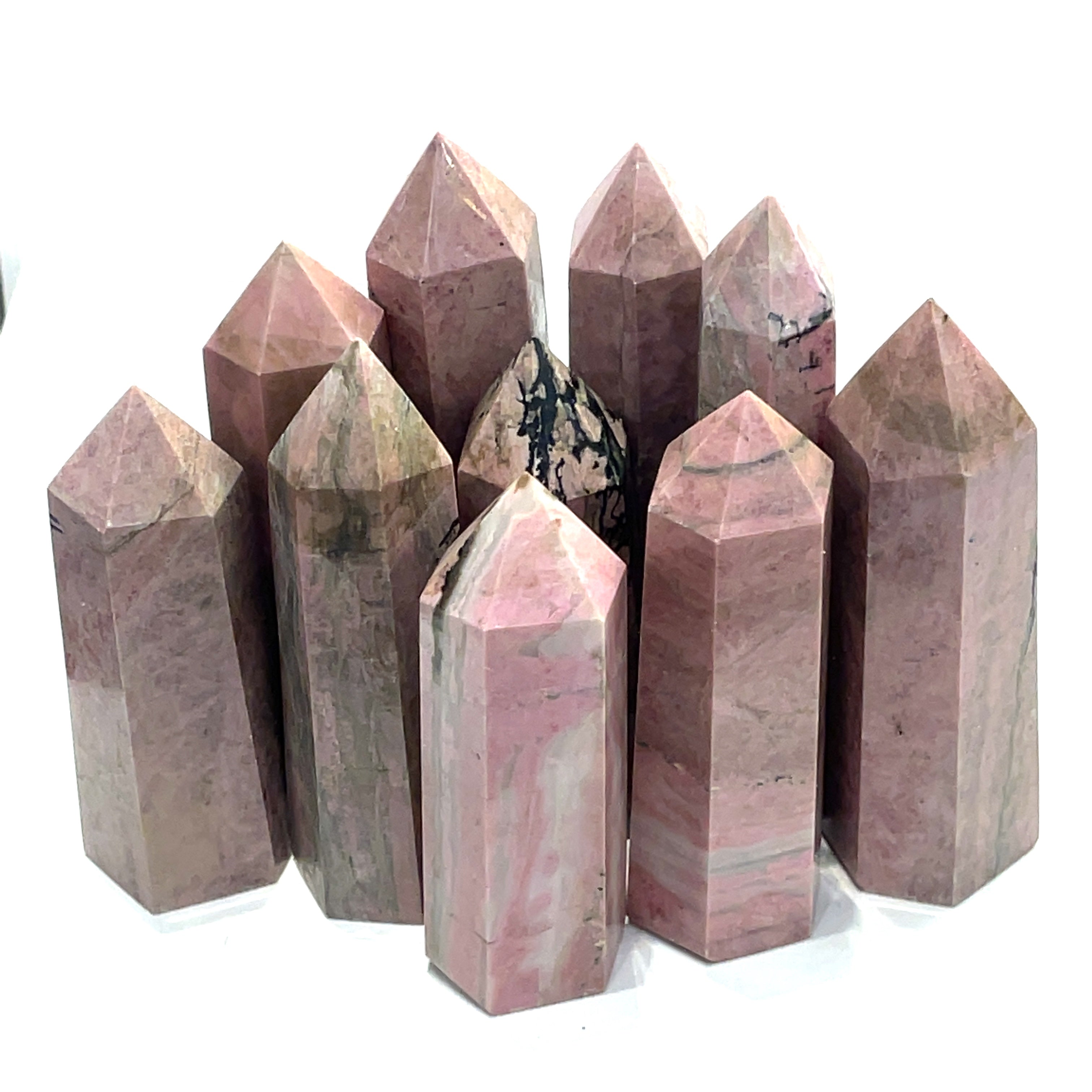 Rhodonite Gemstone Towers