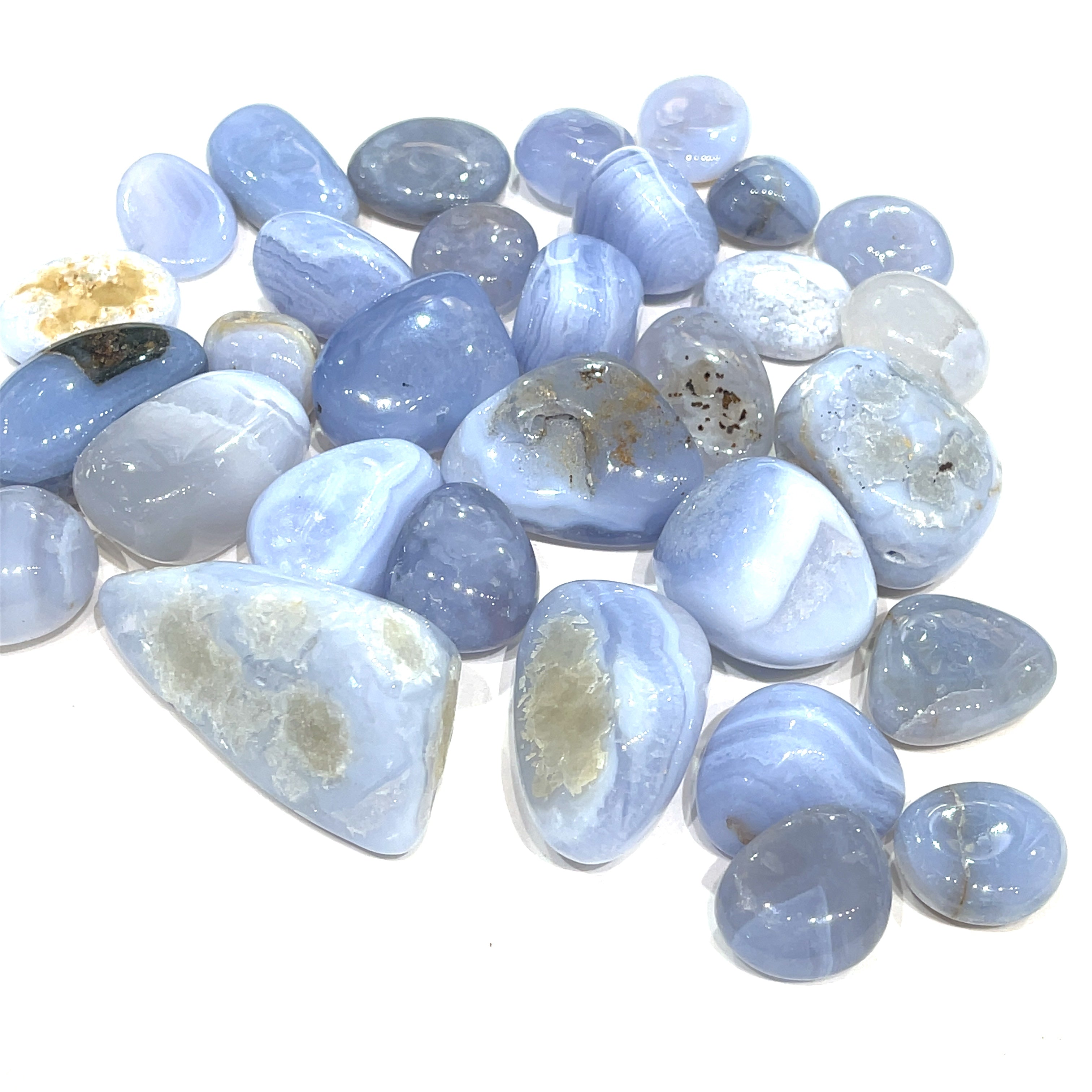 Blue Lace Agate Gemstone Tumbled gemstone