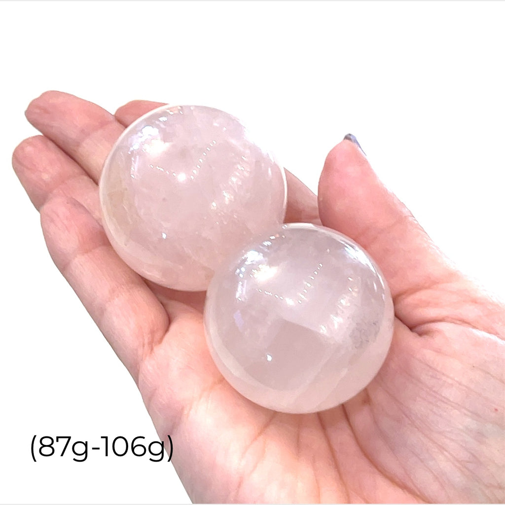 small Rose Quartz spheres